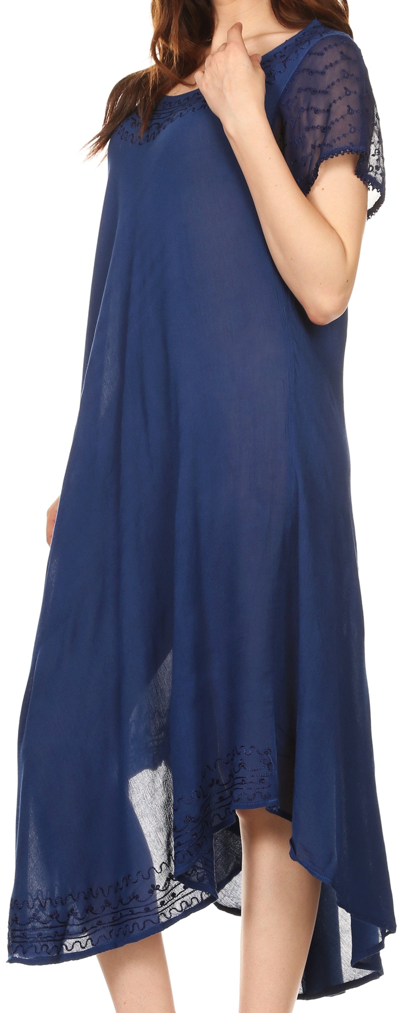 Sakkas Everyday Essentials Cap Sleeve Caftan Dress / Cover Up - Concordia Style Boutique