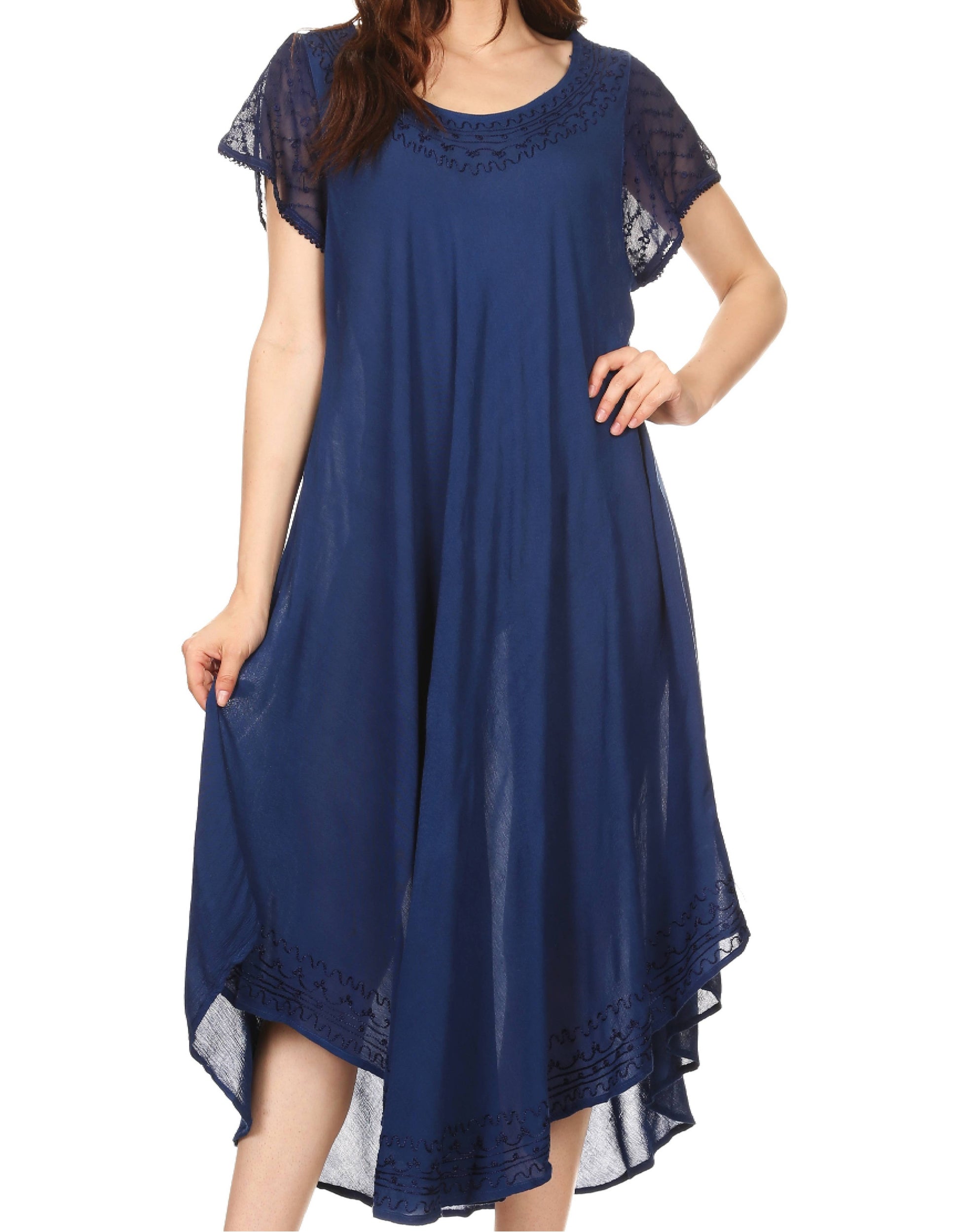 Sakkas Everyday Essentials Cap Sleeve Caftan Dress / Cover Up - Concordia Style Boutique