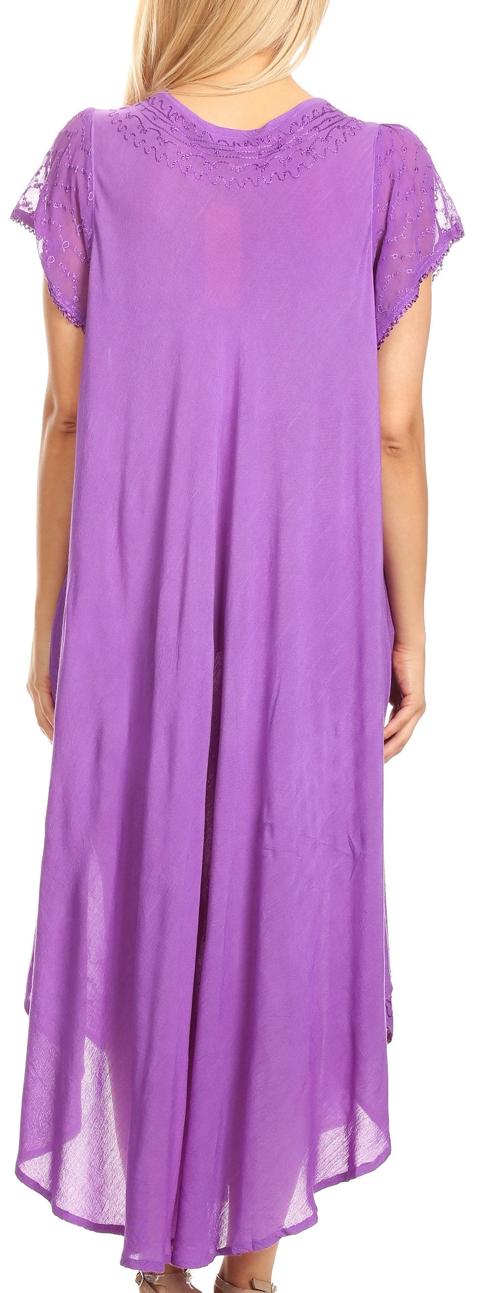 Sakkas Everyday Essentials Cap Sleeve Caftan Dress / Cover Up - Concordia Style Boutique