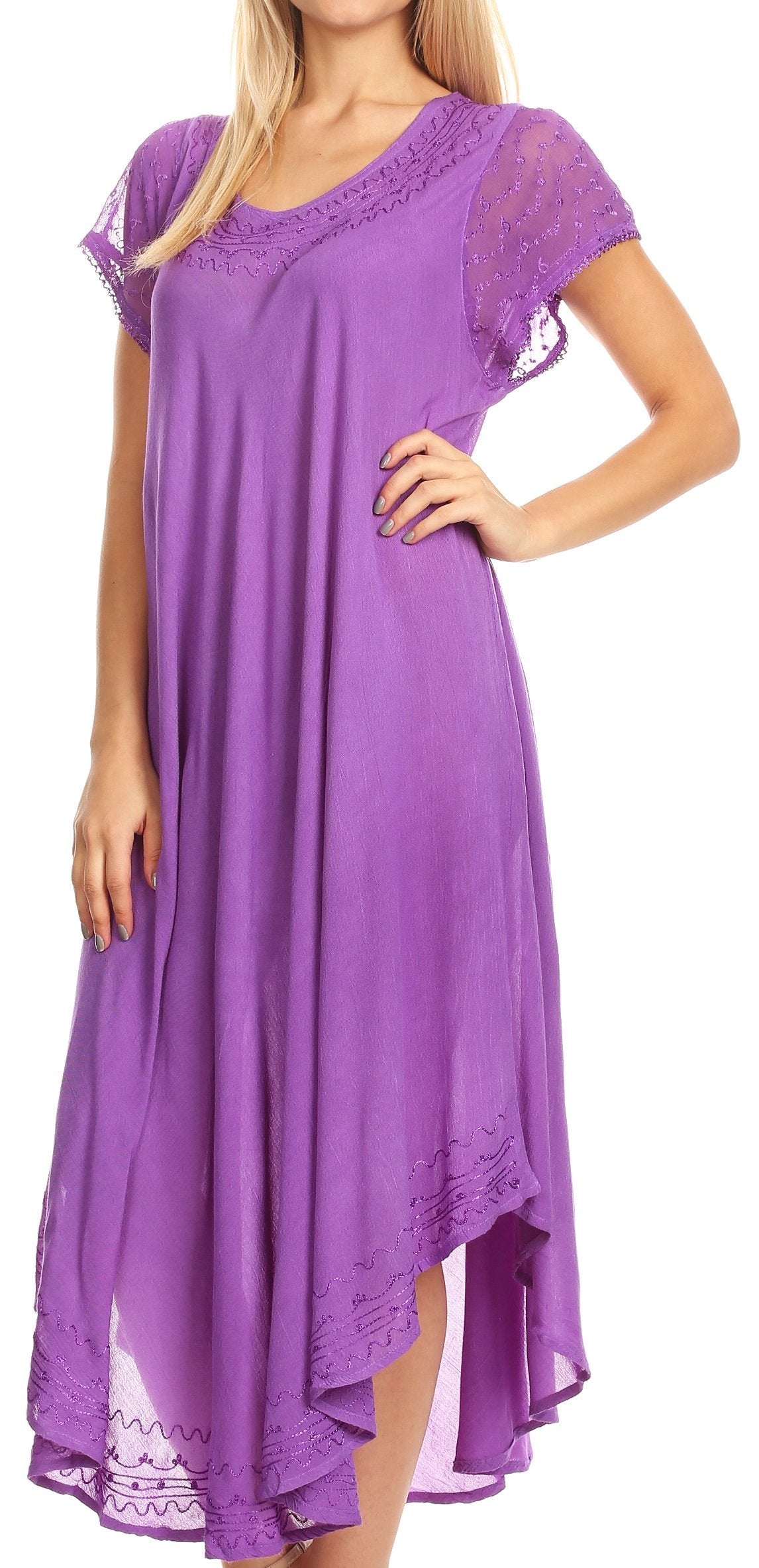 Sakkas Everyday Essentials Cap Sleeve Caftan Dress / Cover Up - Concordia Style Boutique
