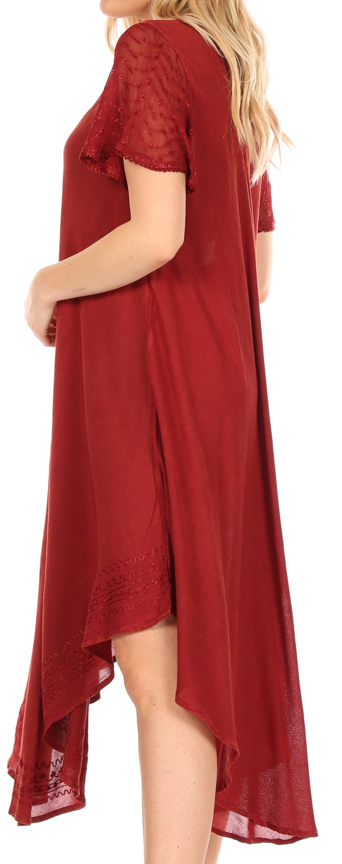 Sakkas Everyday Essentials Cap Sleeve Caftan Dress / Cover Up - Concordia Style Boutique