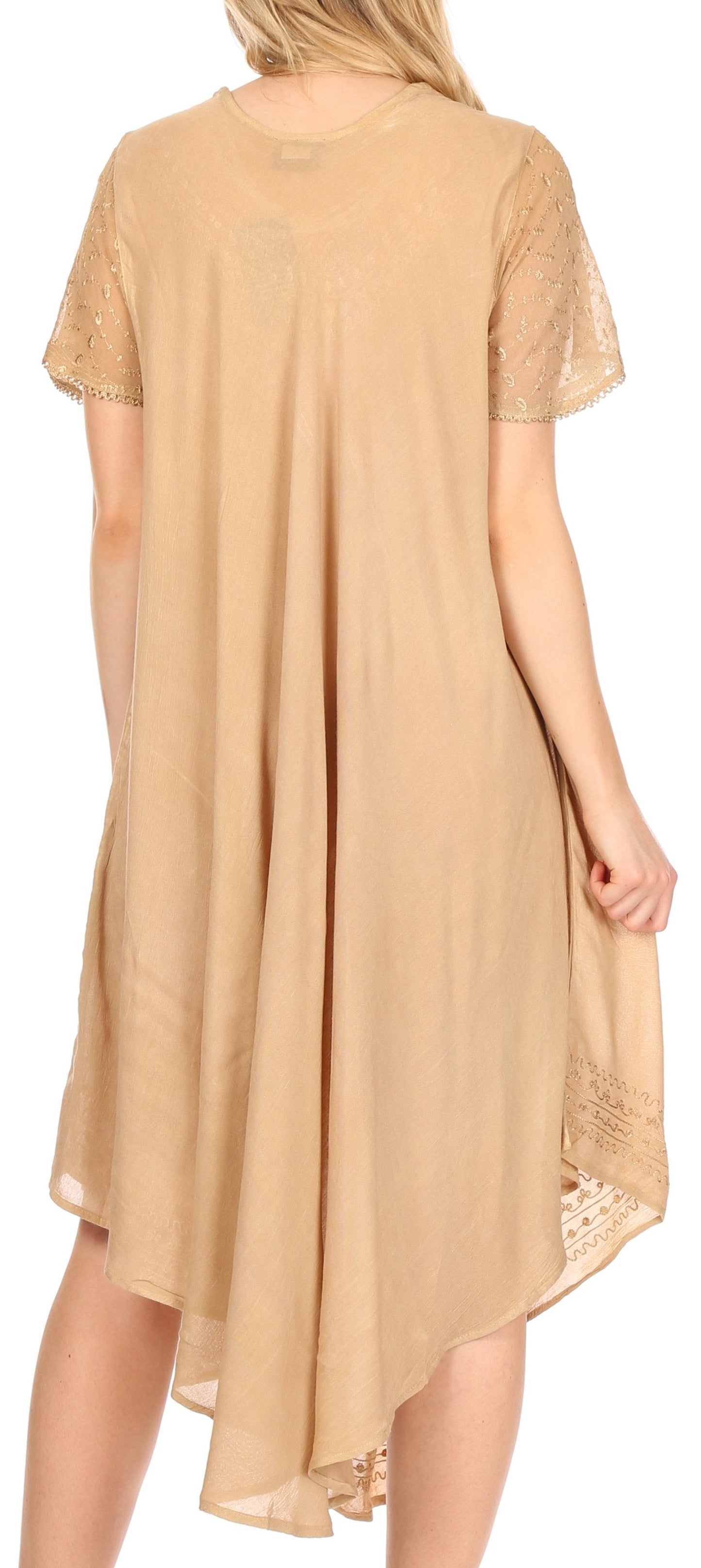 Sakkas Everyday Essentials Cap Sleeve Caftan Dress / Cover Up - Concordia Style Boutique