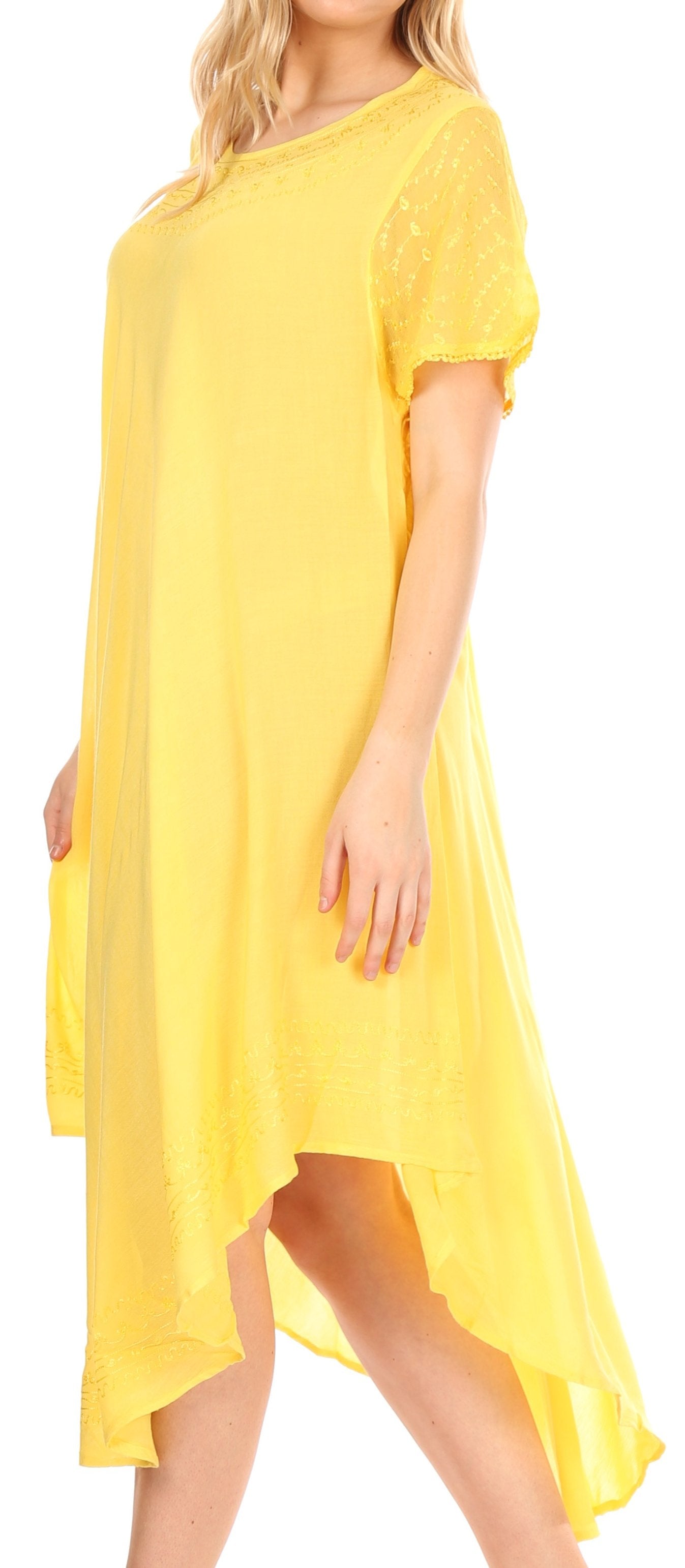 Sakkas Everyday Essentials Cap Sleeve Caftan Dress / Cover Up - Concordia Style Boutique