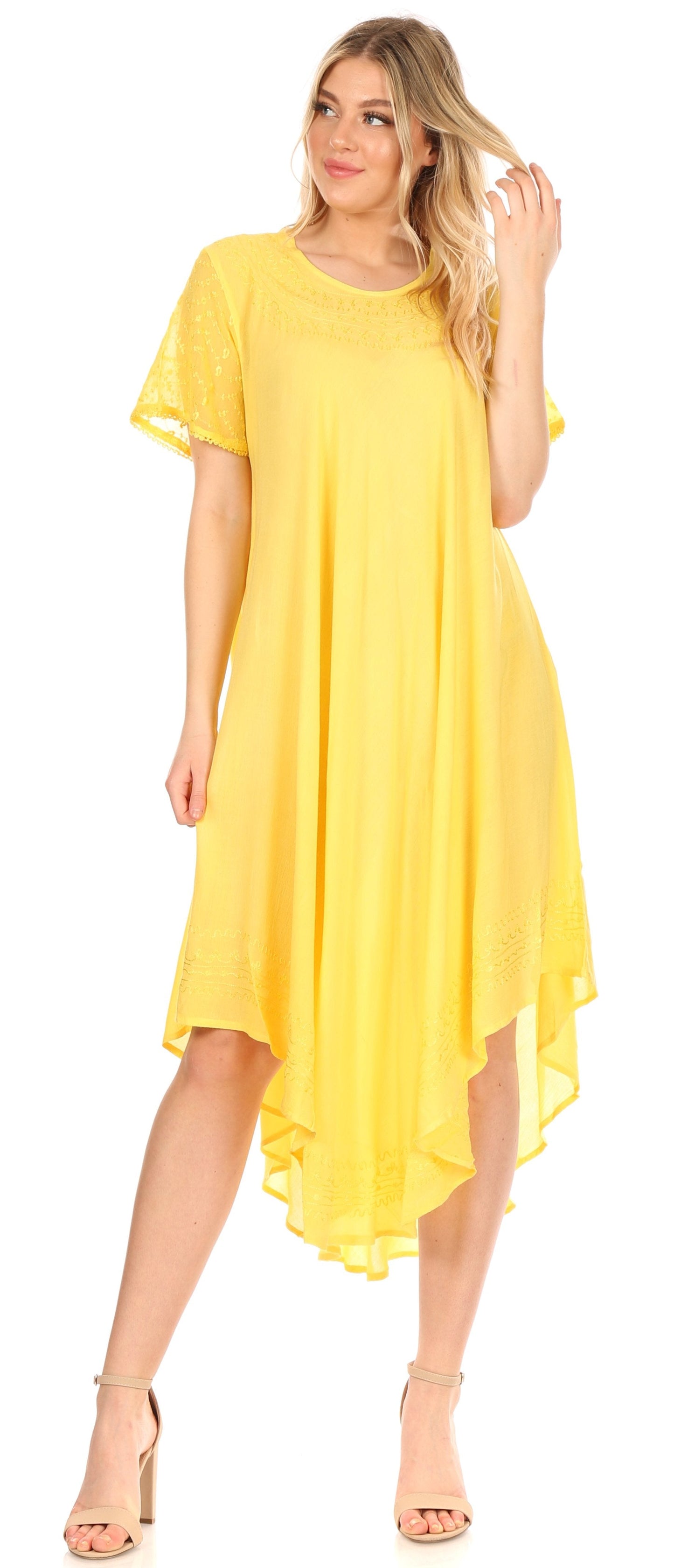 Sakkas Everyday Essentials Cap Sleeve Caftan Dress / Cover Up - Concordia Style Boutique