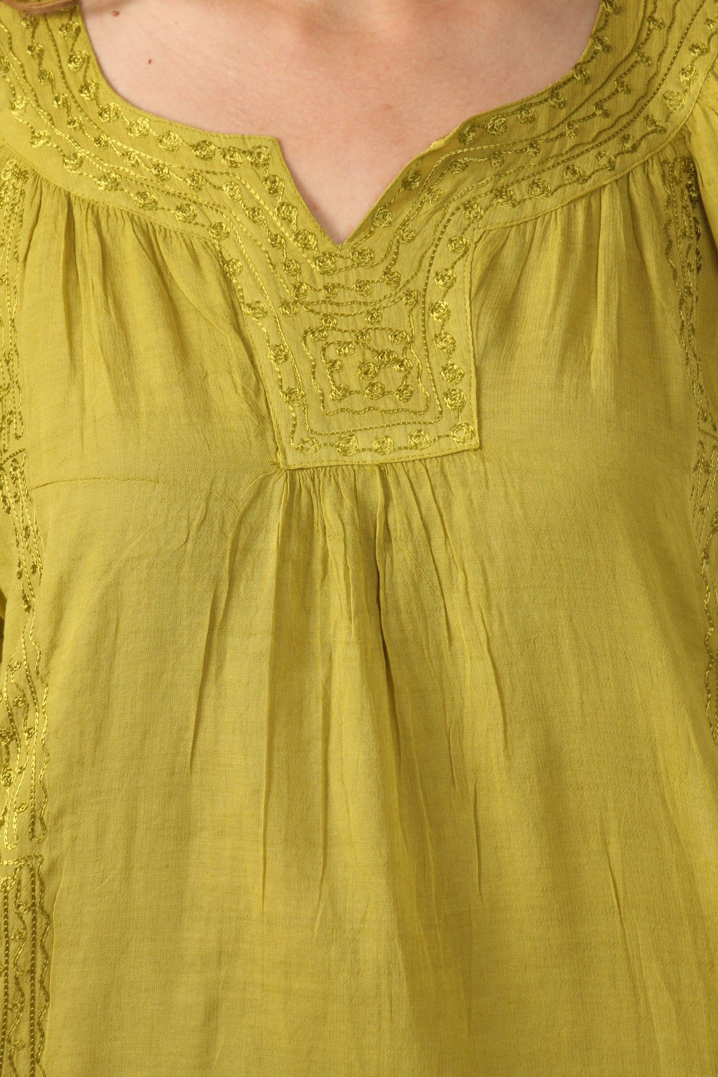 Sakkas Embroidered 100% Cotton Semi-Sheer Short Sleeve Gauzy Top / Blouse - Concordia Style Boutique