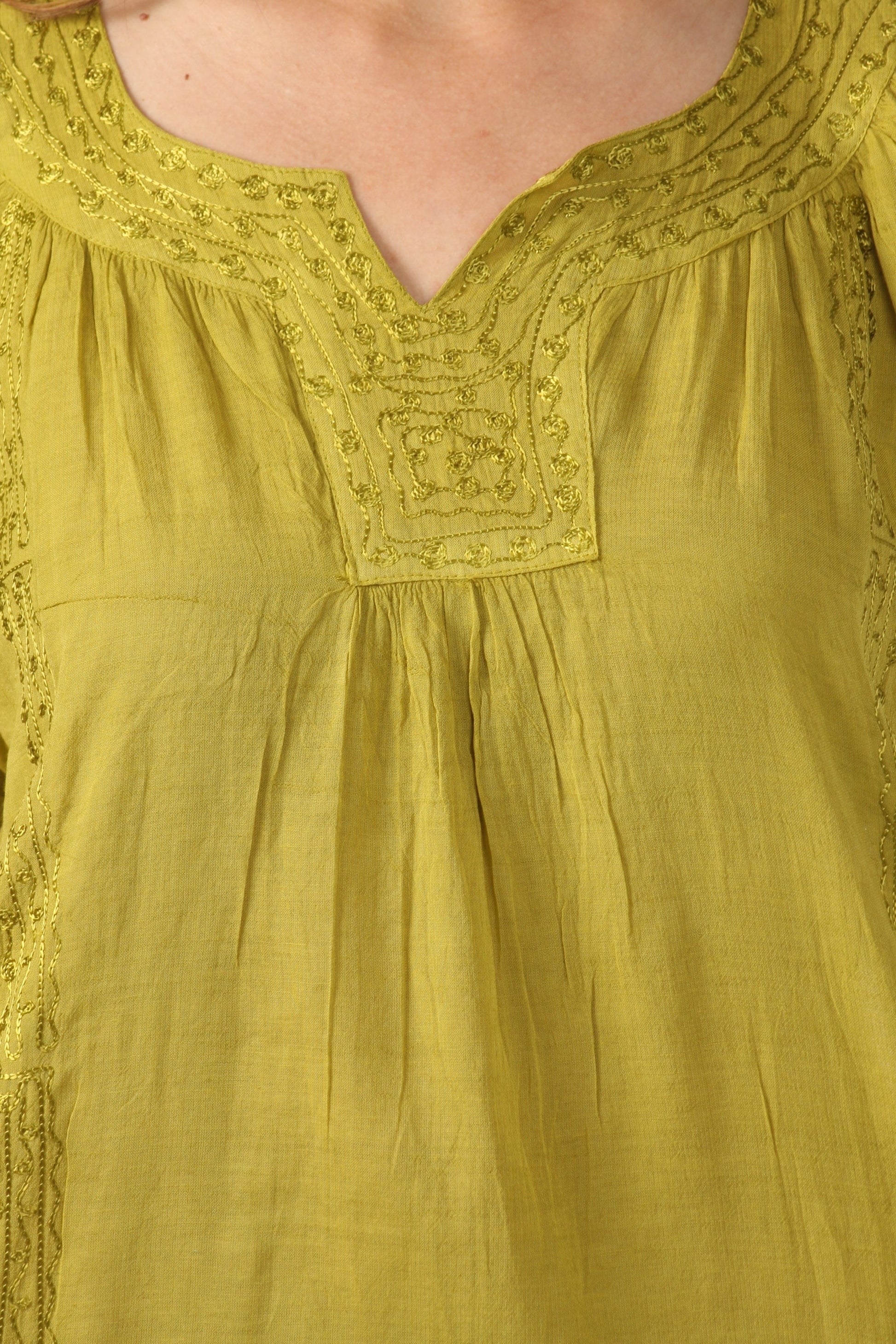 Sakkas Embroidered 100% Cotton Semi-Sheer Short Sleeve Gauzy Top / Blouse - Concordia Style Boutique