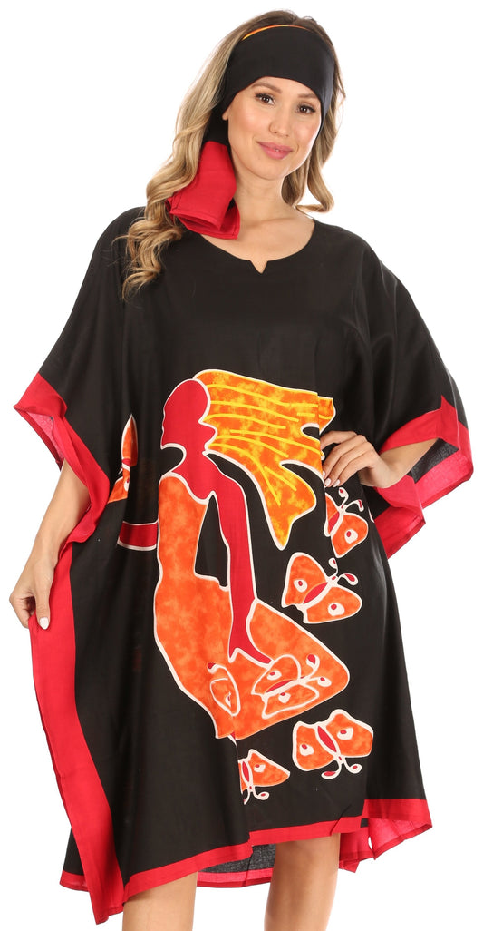 Sakkas Trina Women's Casual Loose Beach Poncho Caftan Dress Cover-up Many Print - Concordia Style Boutique