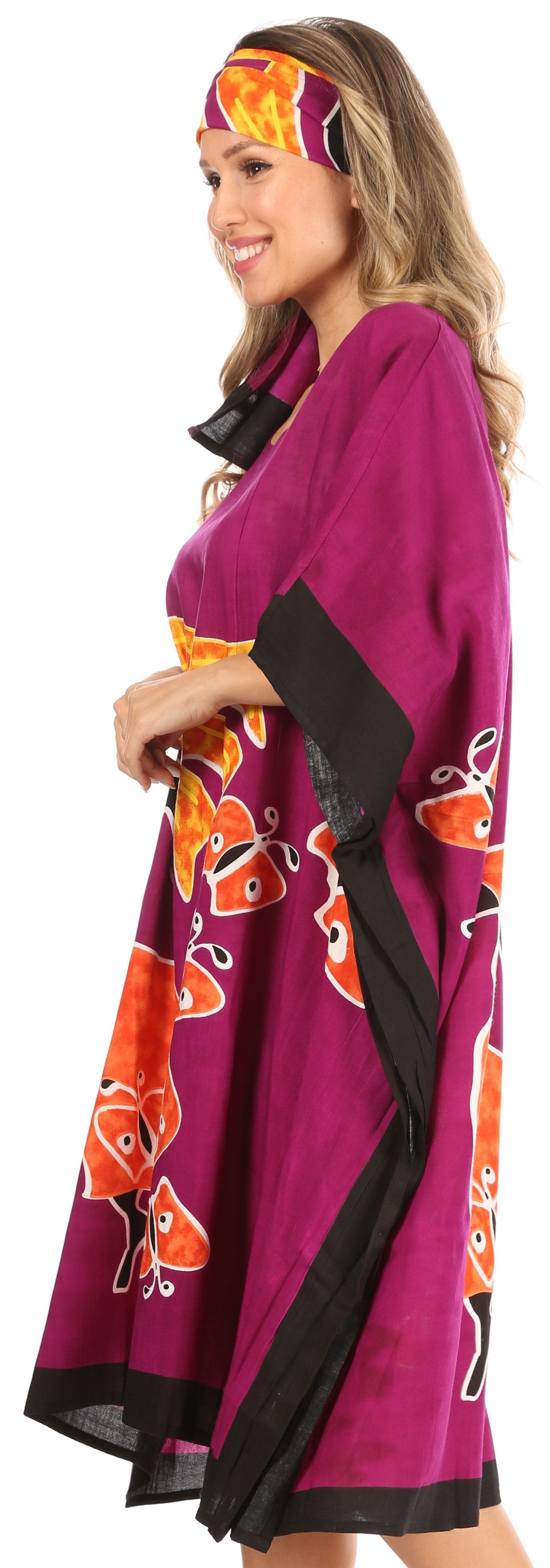 Sakkas Trina Women's Casual Loose Beach Poncho Caftan Dress Cover-up Many Print - Concordia Style Boutique