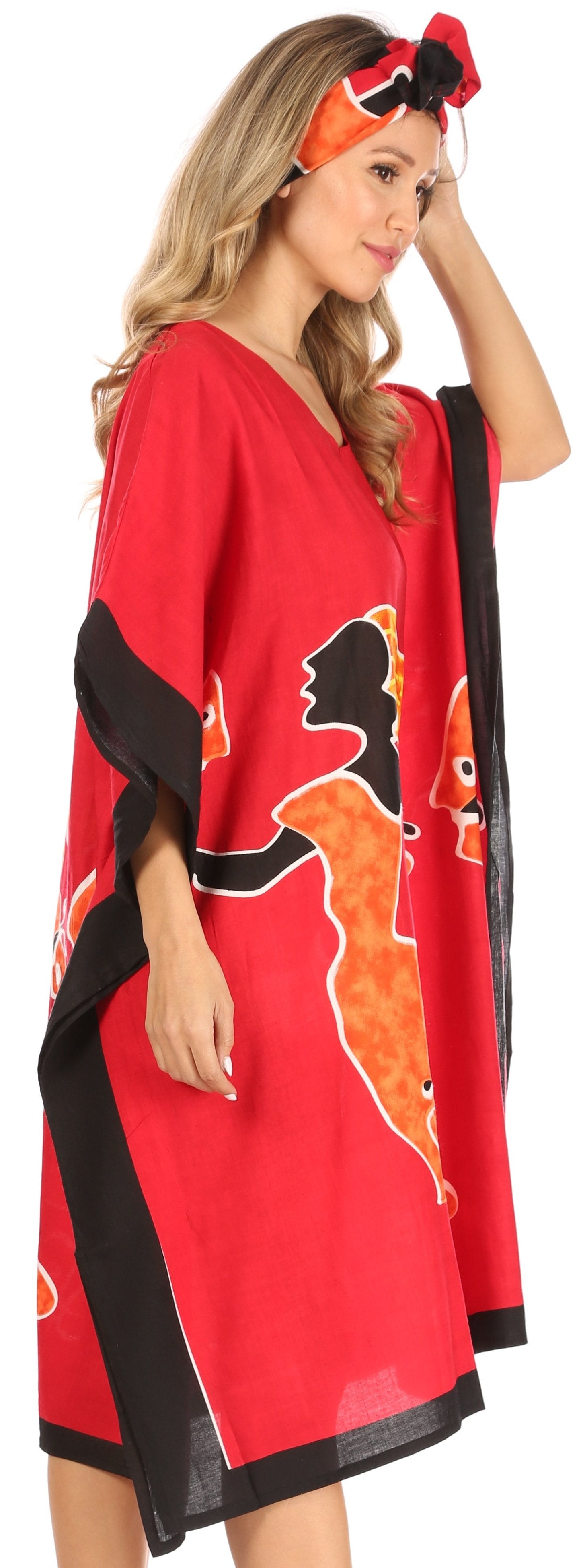 Sakkas Trina Women's Casual Loose Beach Poncho Caftan Dress Cover-up Many Print - Concordia Style Boutique
