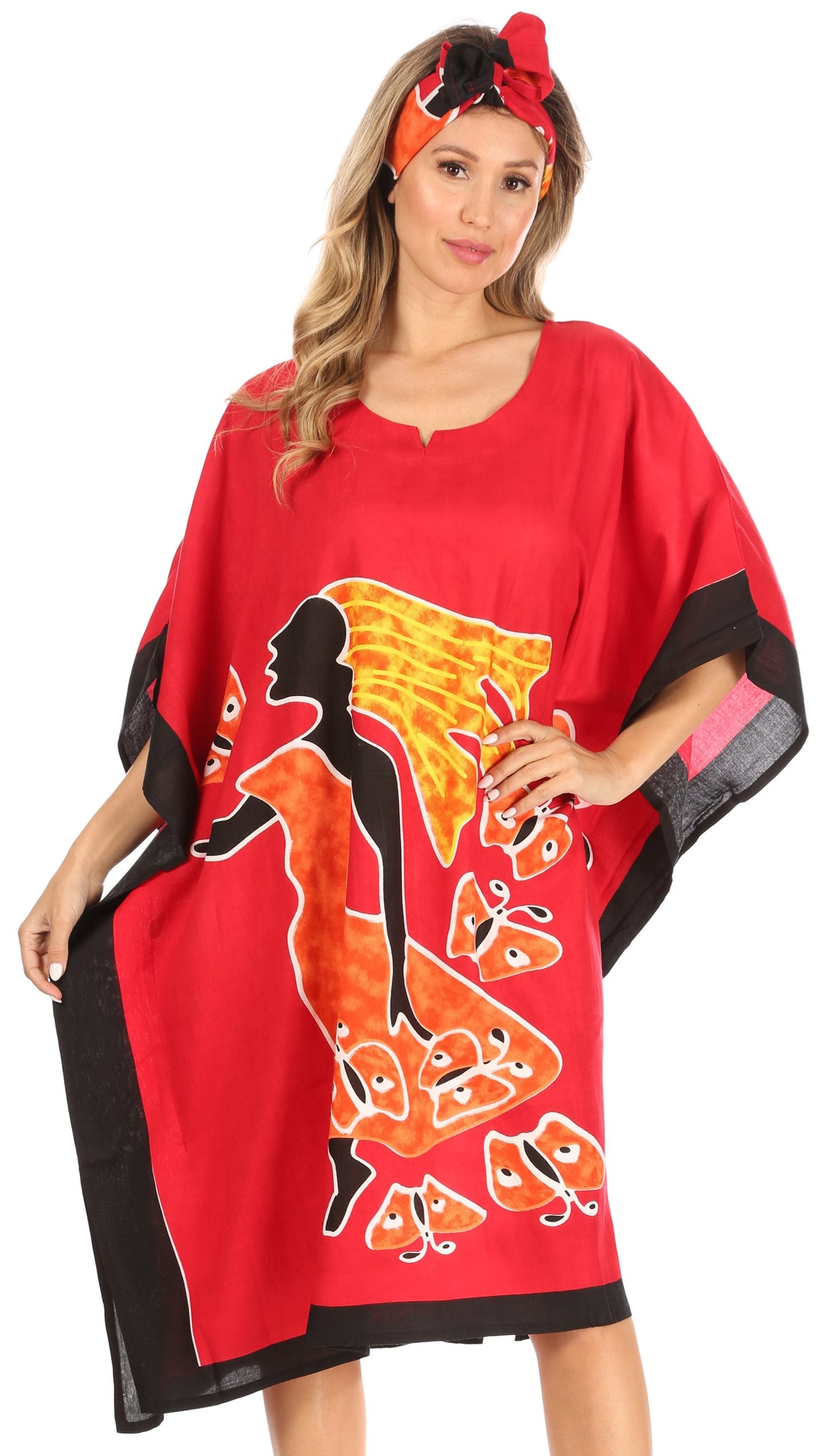 Sakkas Trina Women's Casual Loose Beach Poncho Caftan Dress Cover-up Many Print - Concordia Style Boutique