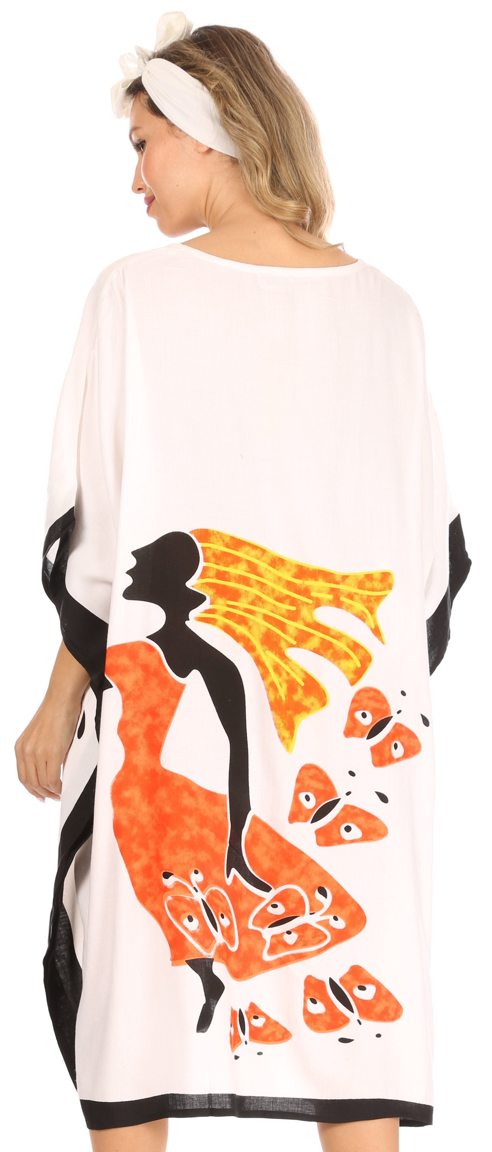 Sakkas Trina Women's Casual Loose Beach Poncho Caftan Dress Cover-up Many Print - Concordia Style Boutique