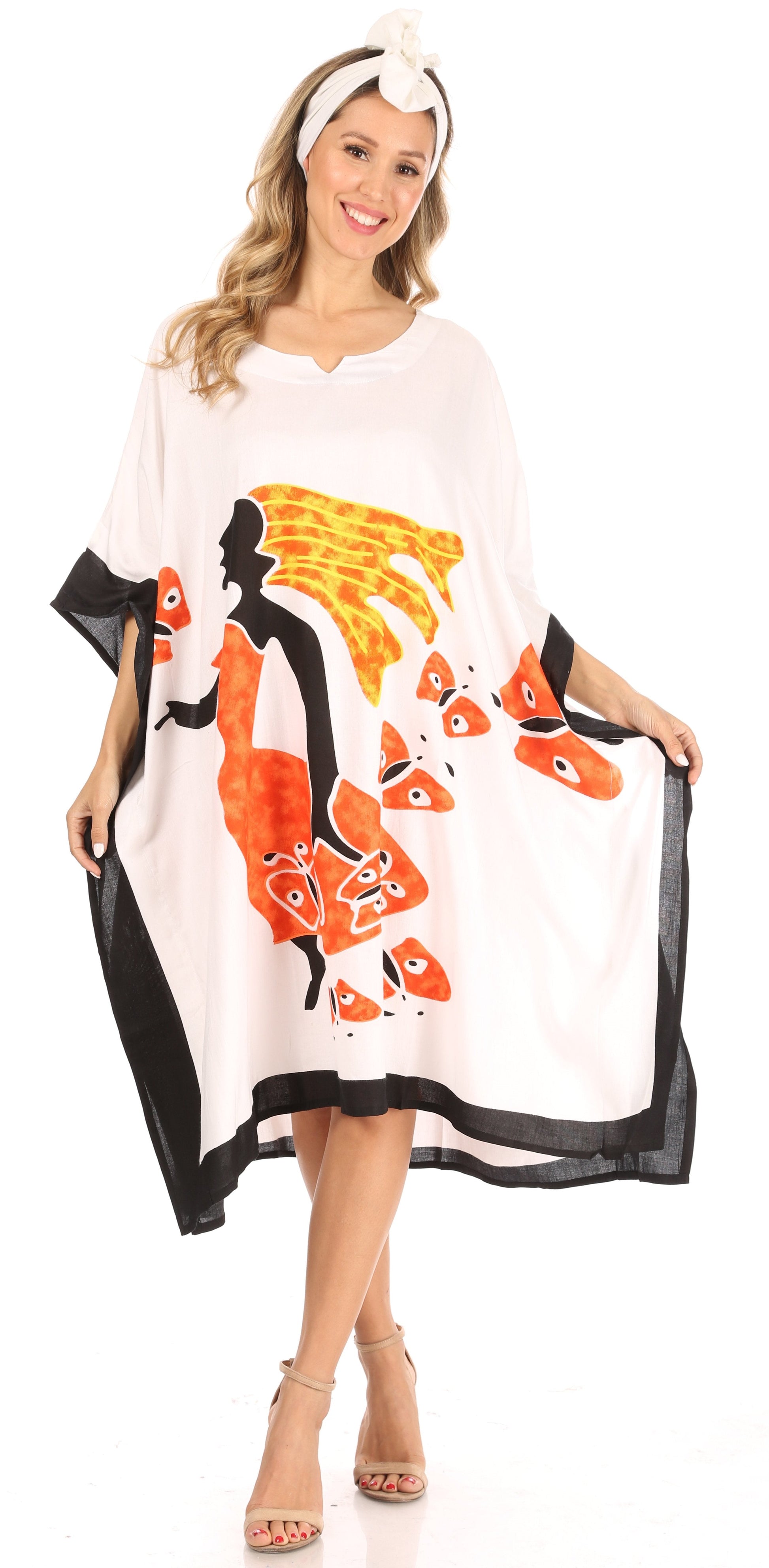 Sakkas Trina Women's Casual Loose Beach Poncho Caftan Dress Cover-up Many Print - Concordia Style Boutique