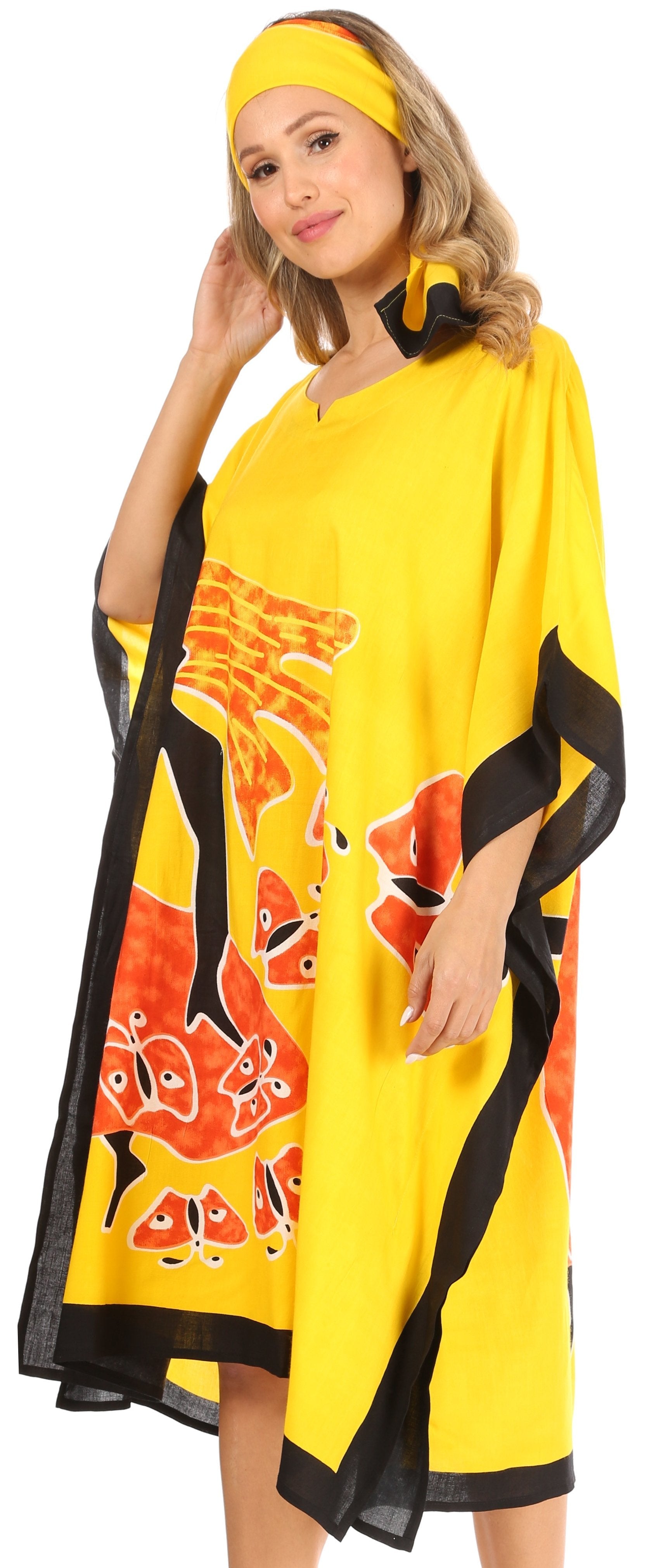 Sakkas Trina Women's Casual Loose Beach Poncho Caftan Dress Cover-up Many Print - Concordia Style Boutique