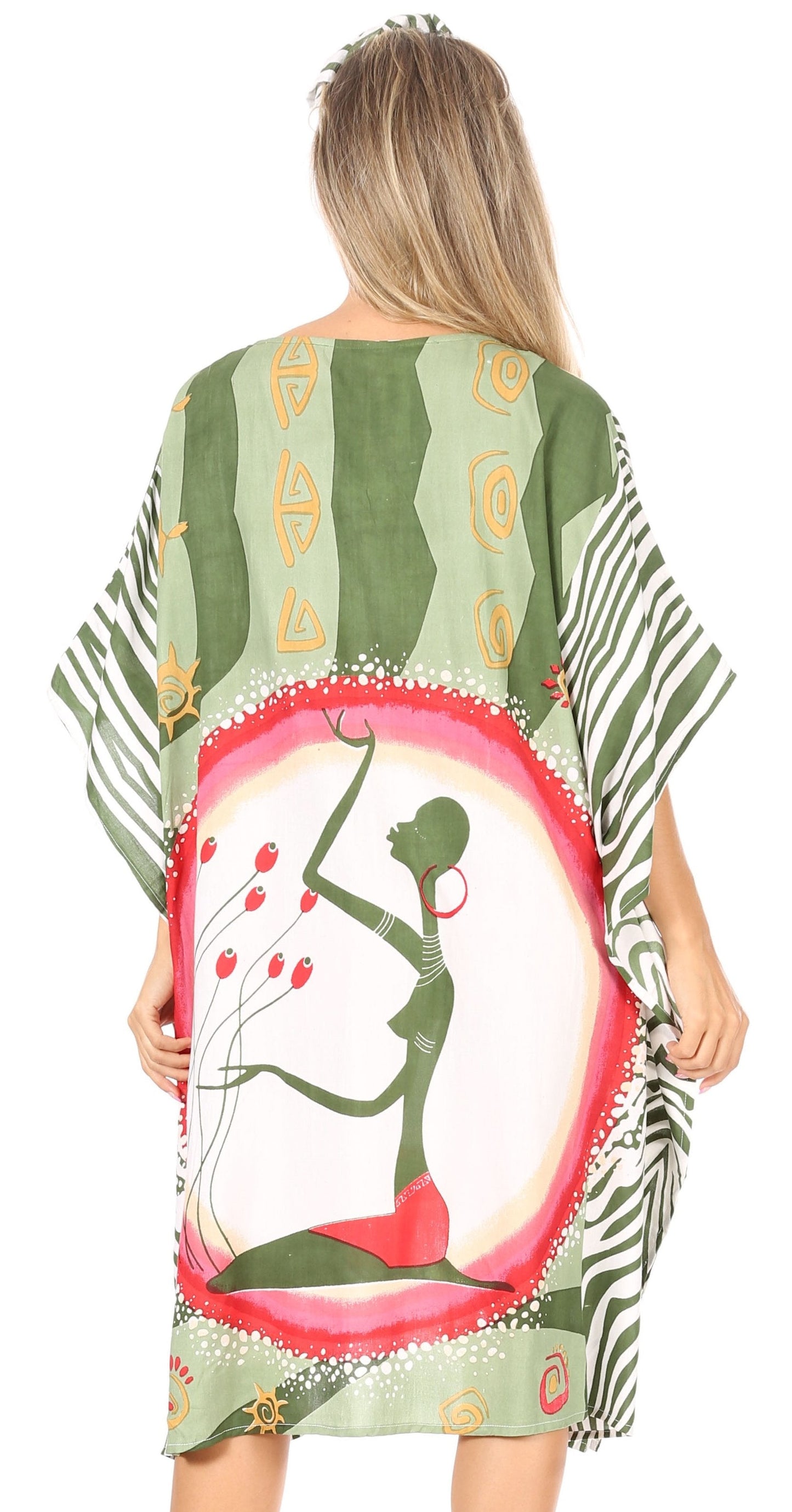 Sakkas Trina Women's Casual Loose Beach Poncho Caftan Dress Cover-up Many Print - Concordia Style Boutique