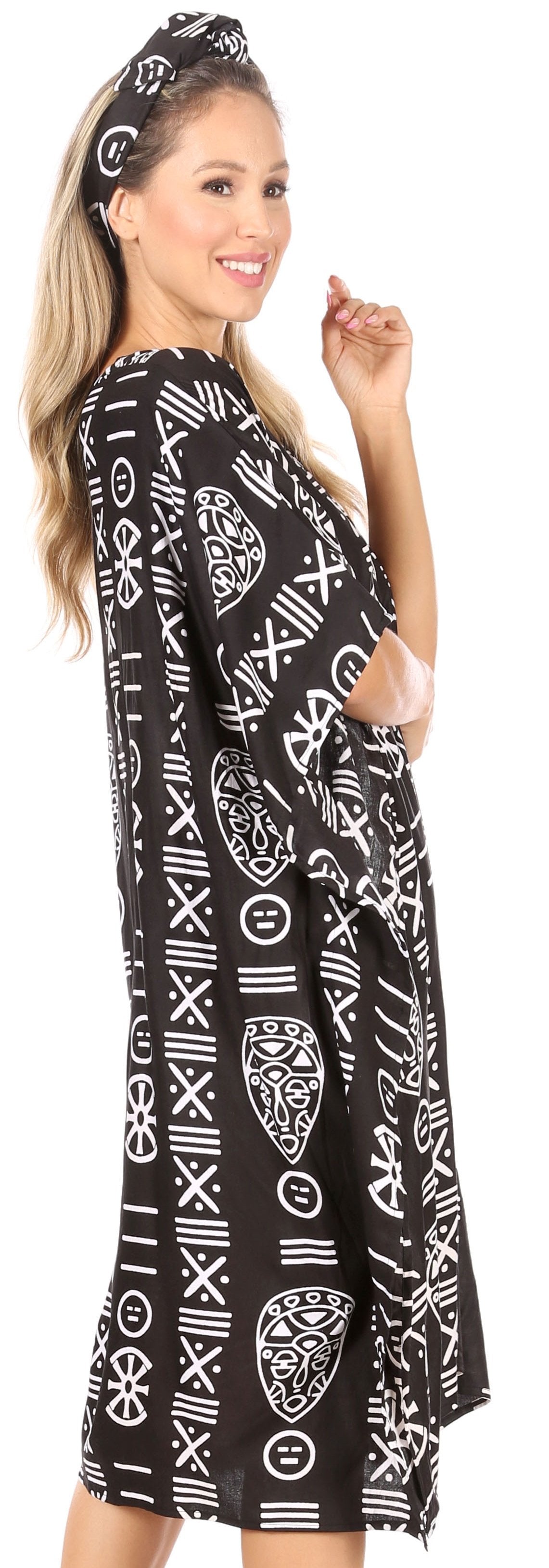 Sakkas Trina Women's Casual Loose Beach Poncho Caftan Dress Cover-up Many Print - Concordia Style Boutique