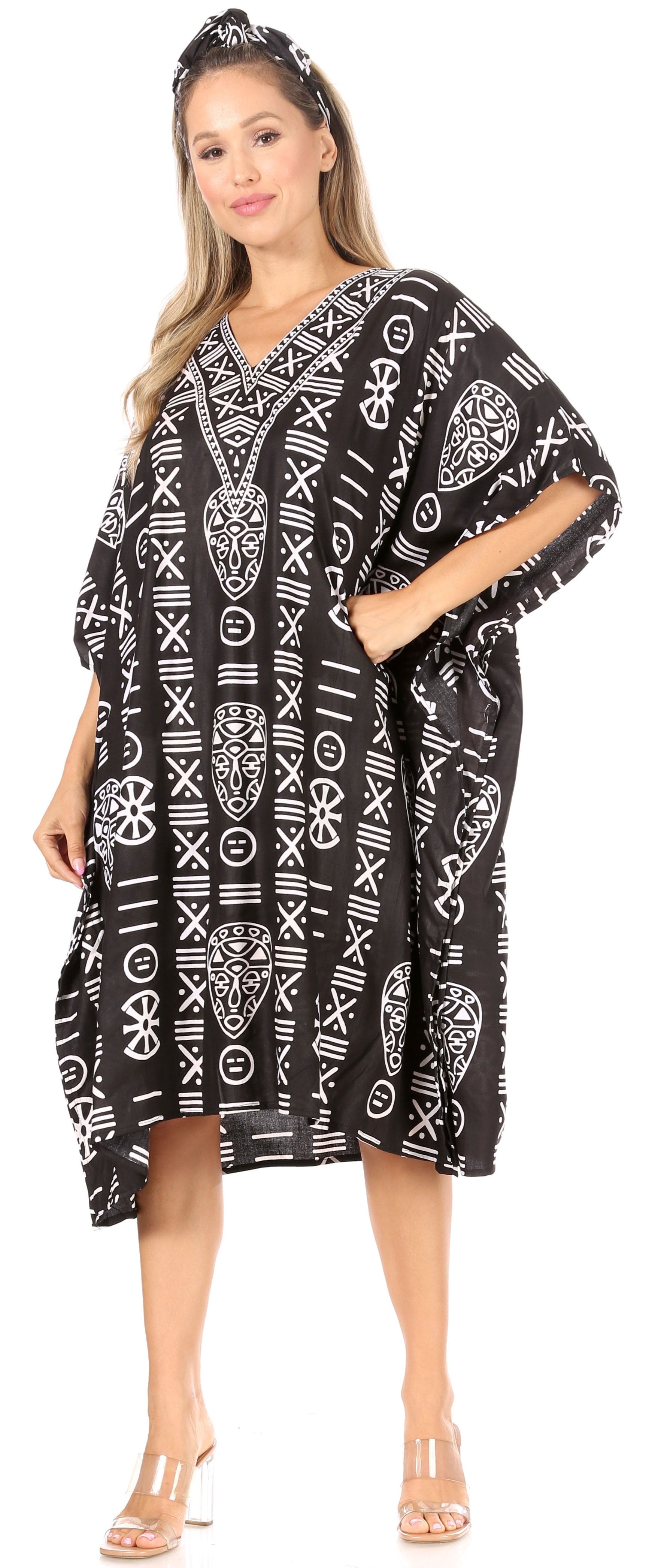 Sakkas Trina Women's Casual Loose Beach Poncho Caftan Dress Cover-up Many Print - Concordia Style Boutique
