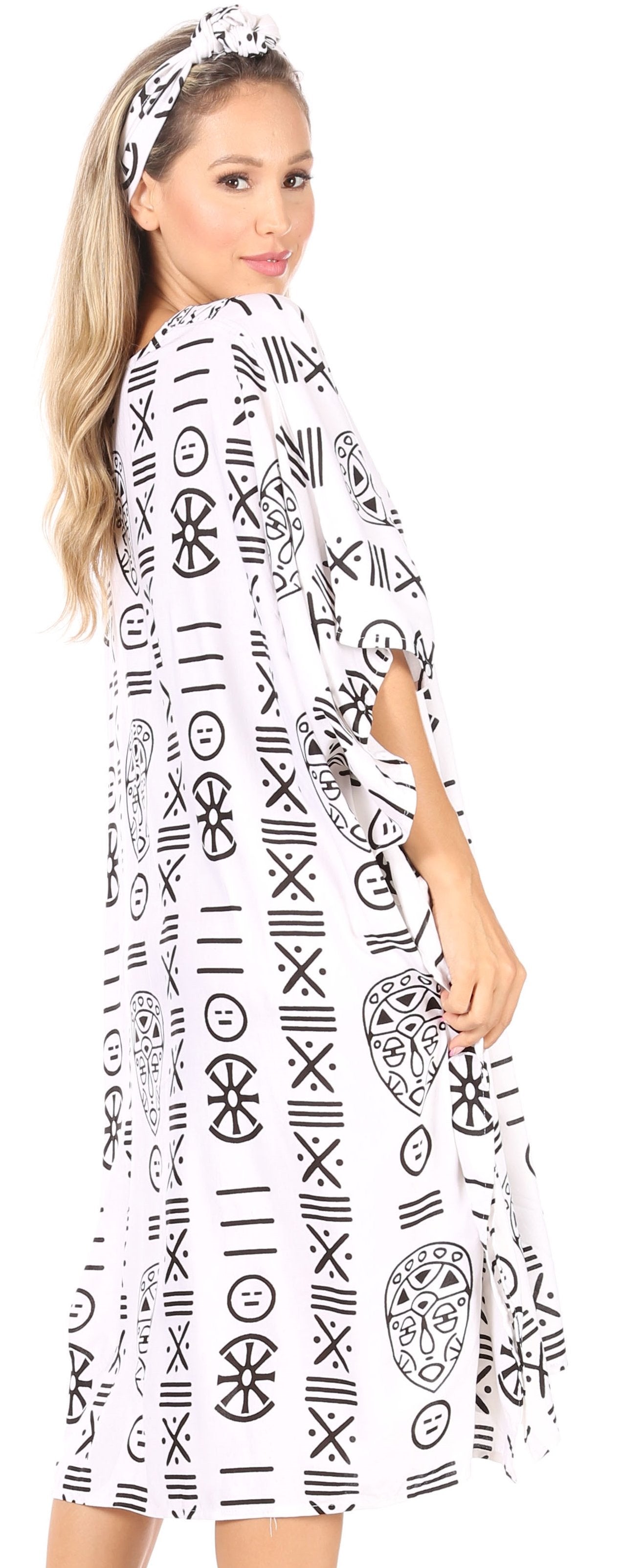 Sakkas Trina Women's Casual Loose Beach Poncho Caftan Dress Cover-up Many Print - Concordia Style Boutique