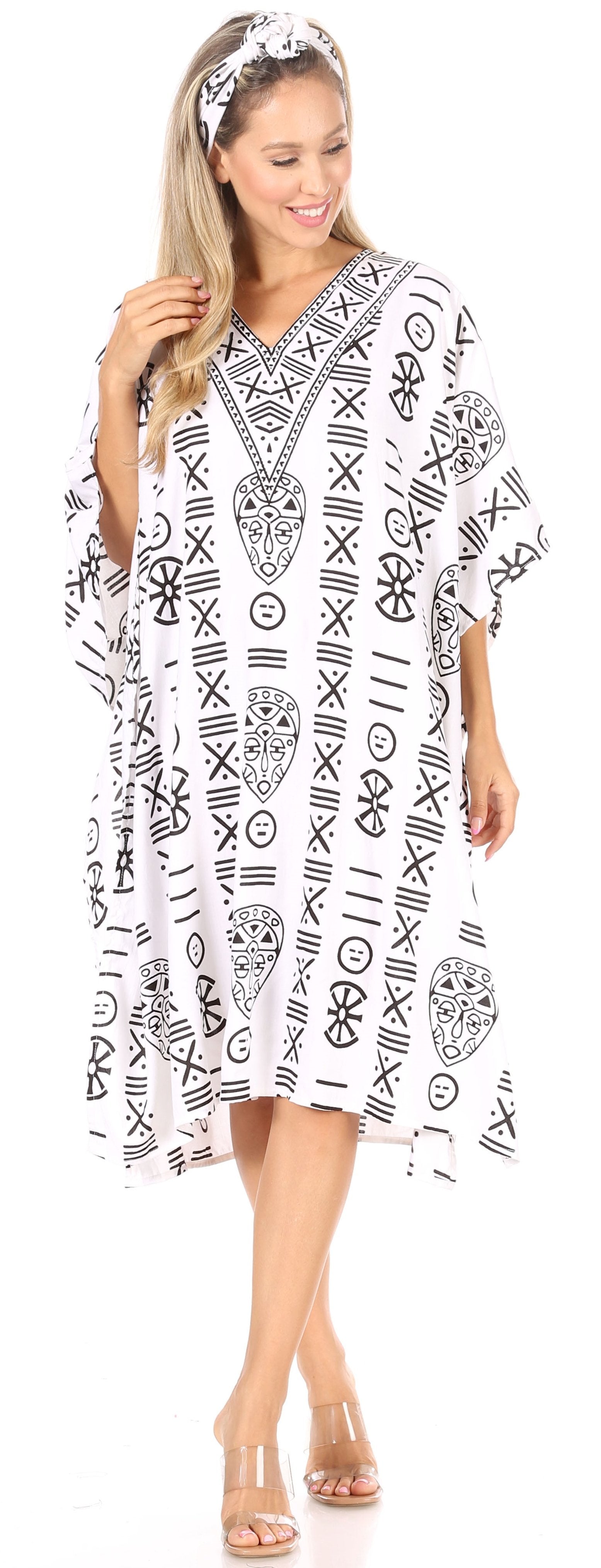 Sakkas Trina Women's Casual Loose Beach Poncho Caftan Dress Cover-up Many Print - Concordia Style Boutique