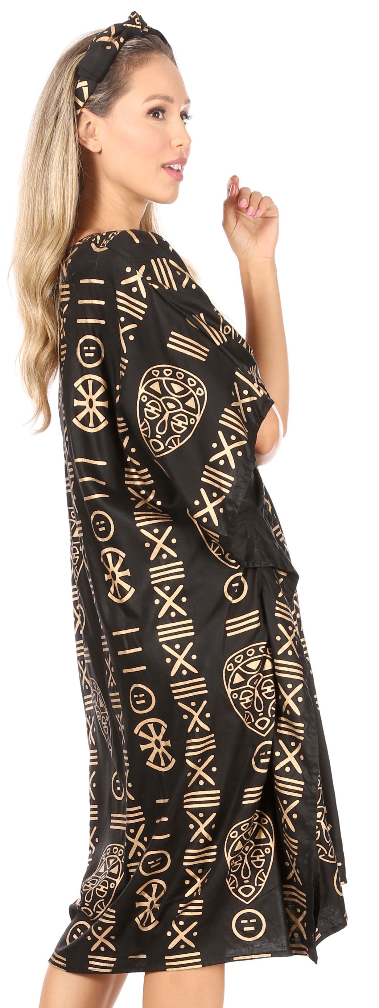 Sakkas Trina Women's Casual Loose Beach Poncho Caftan Dress Cover-up Many Print - Concordia Style Boutique