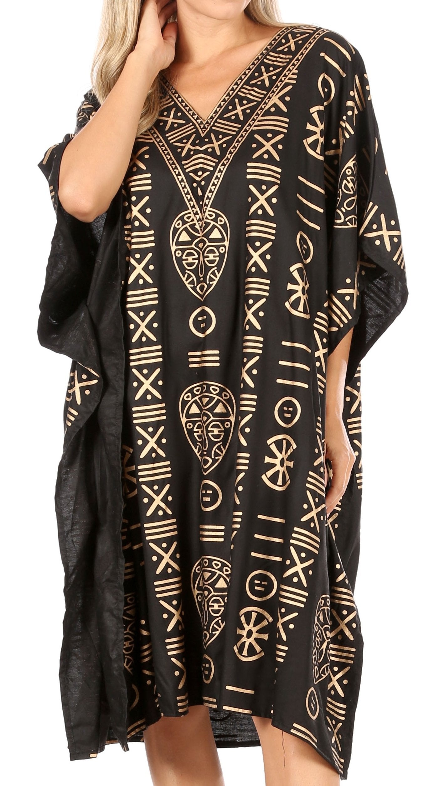 Sakkas Trina Women's Casual Loose Beach Poncho Caftan Dress Cover-up Many Print - Concordia Style Boutique