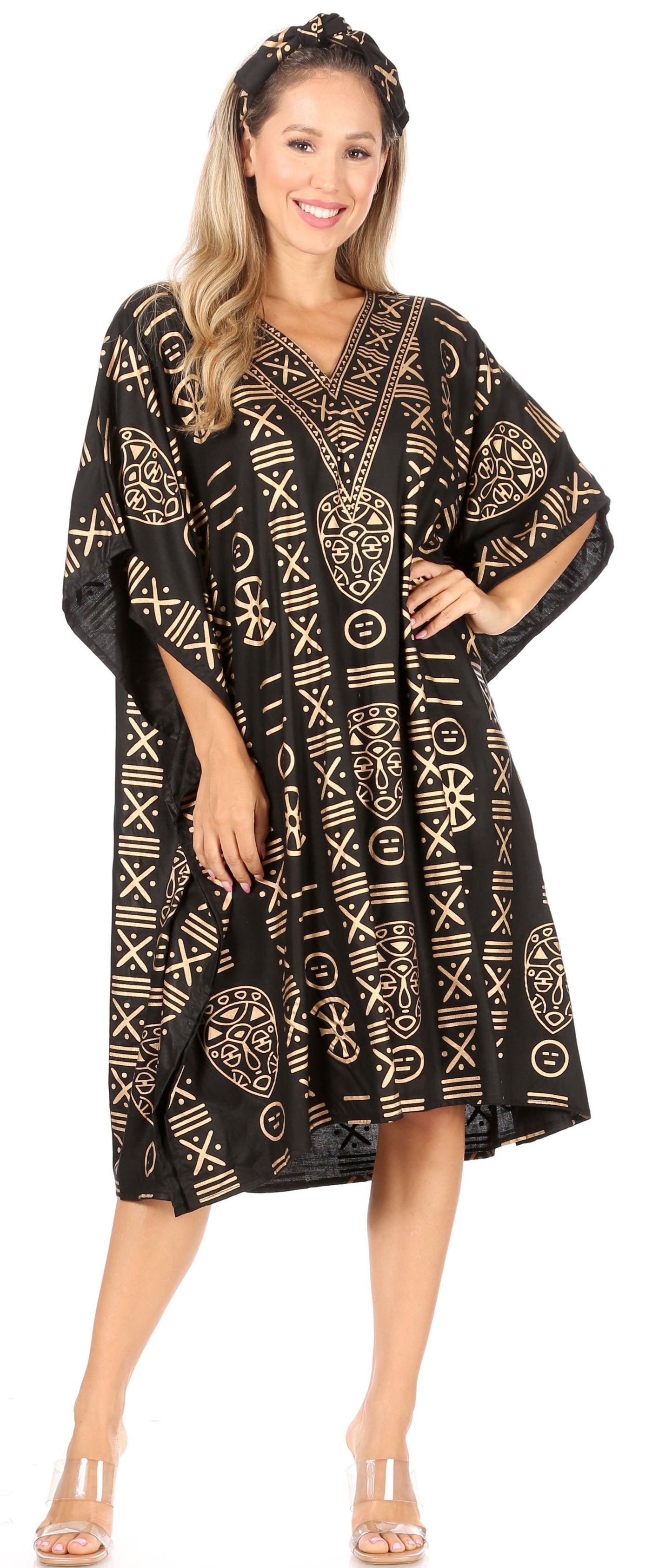 Sakkas Trina Women's Casual Loose Beach Poncho Caftan Dress Cover-up Many Print - Concordia Style Boutique