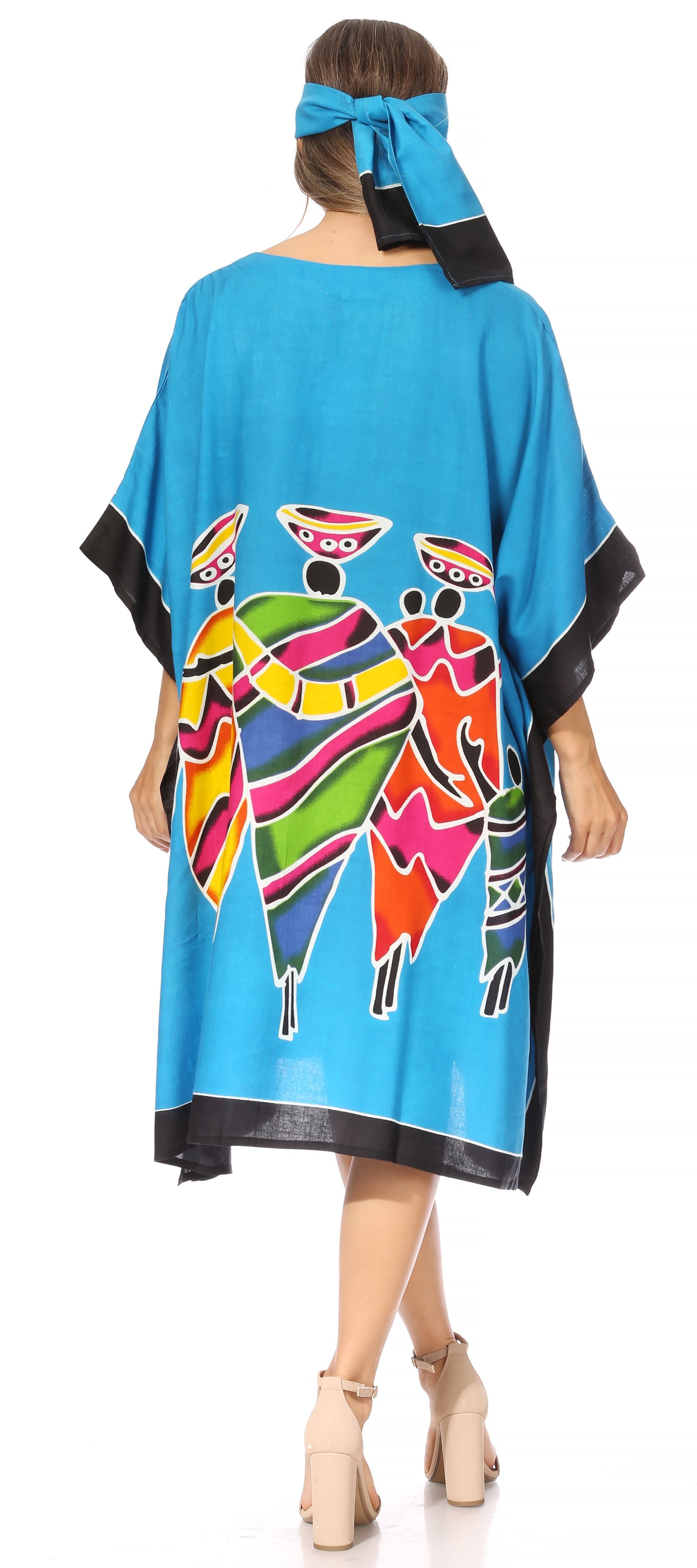Sakkas Trina Women's Casual Loose Beach Poncho Caftan Dress Cover-up Many Print - Concordia Style Boutique