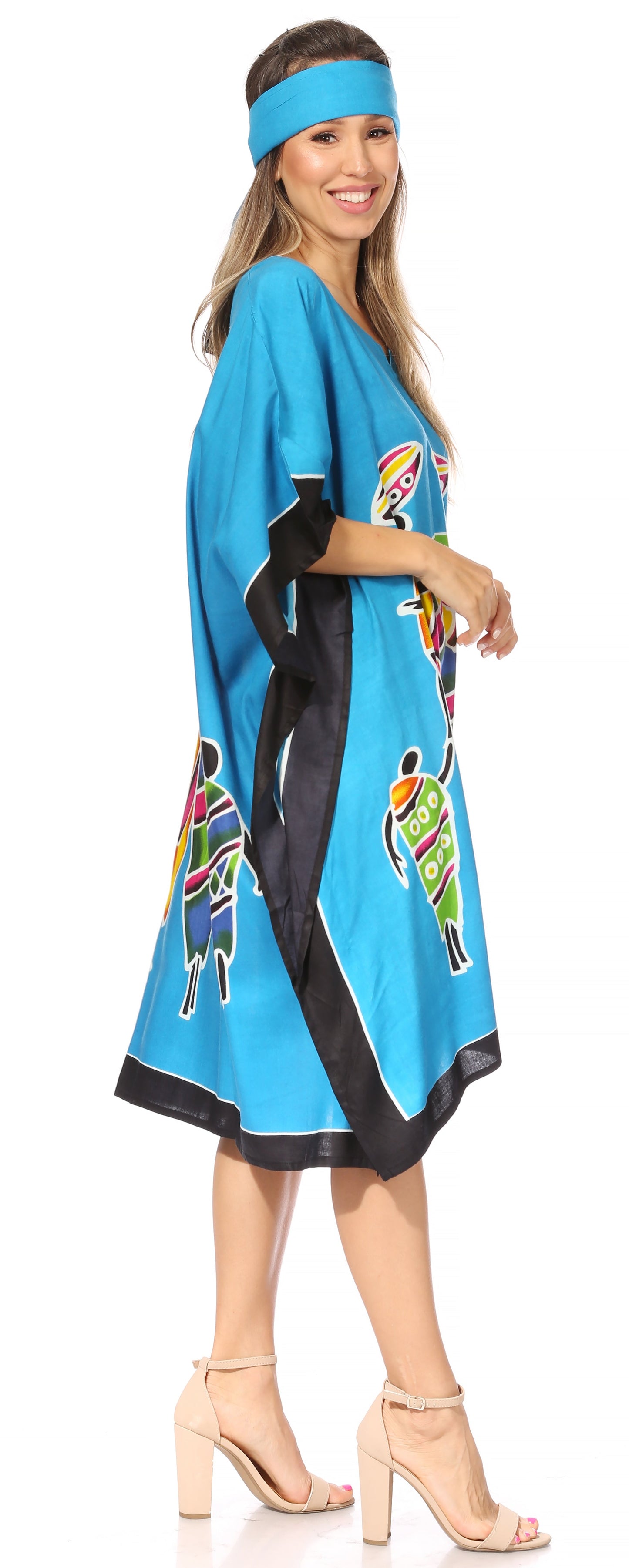 Sakkas Trina Women's Casual Loose Beach Poncho Caftan Dress Cover-up Many Print - Concordia Style Boutique
