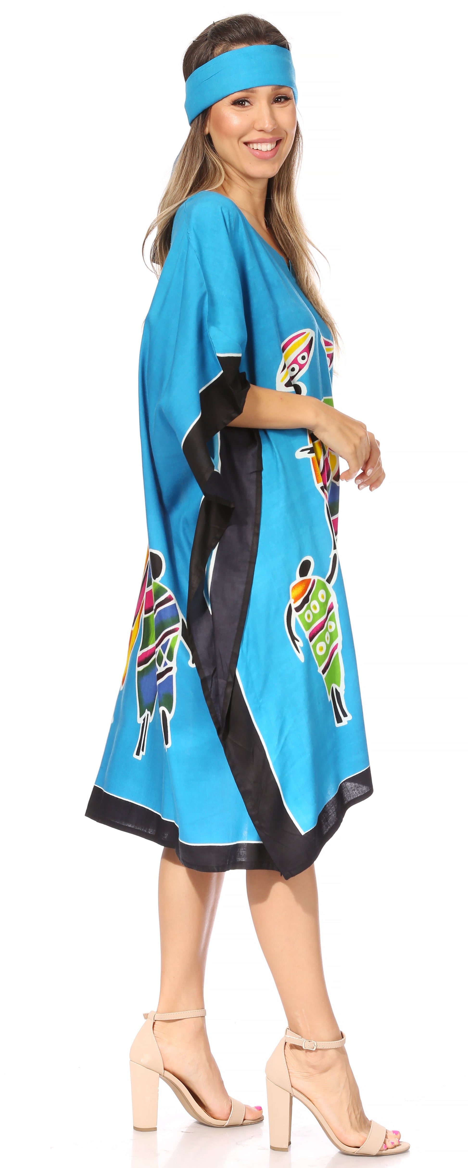 Sakkas Trina Women's Casual Loose Beach Poncho Caftan Dress Cover-up Many Print - Concordia Style Boutique