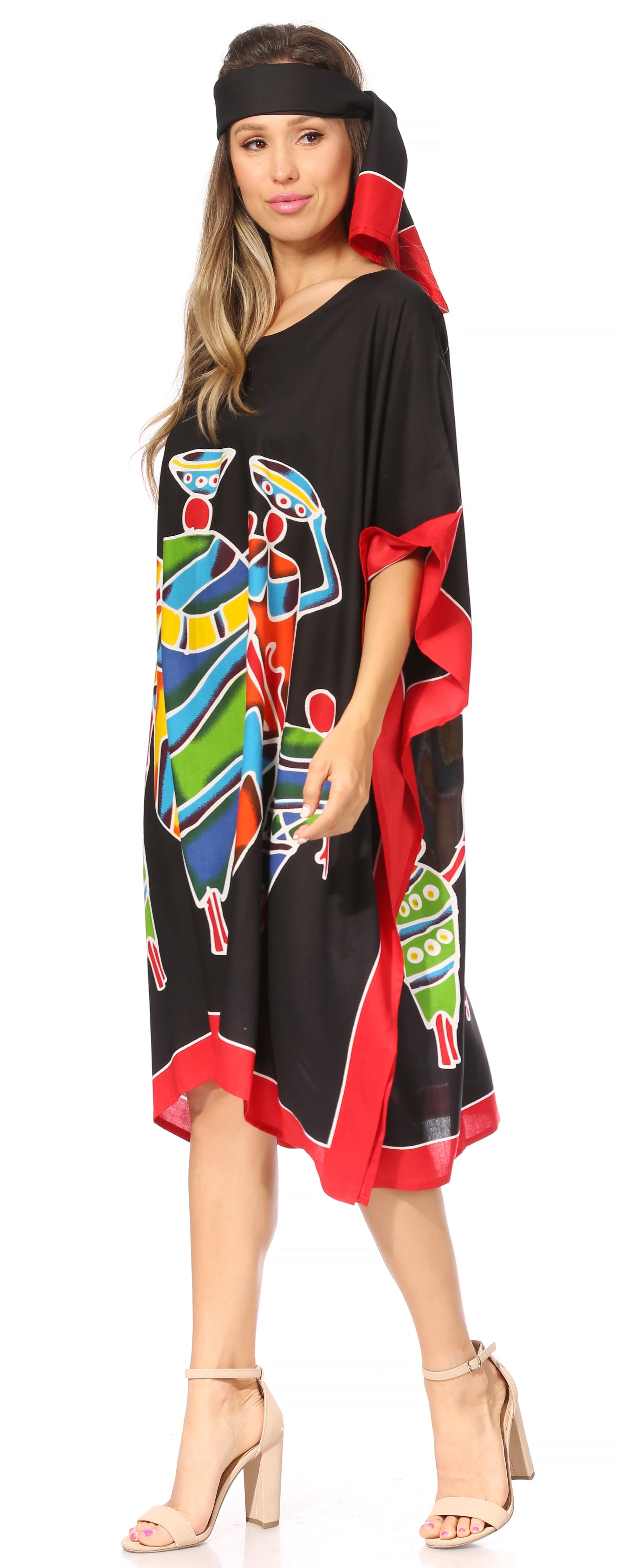 Sakkas Trina Women's Casual Loose Beach Poncho Caftan Dress Cover-up Many Print - Concordia Style Boutique