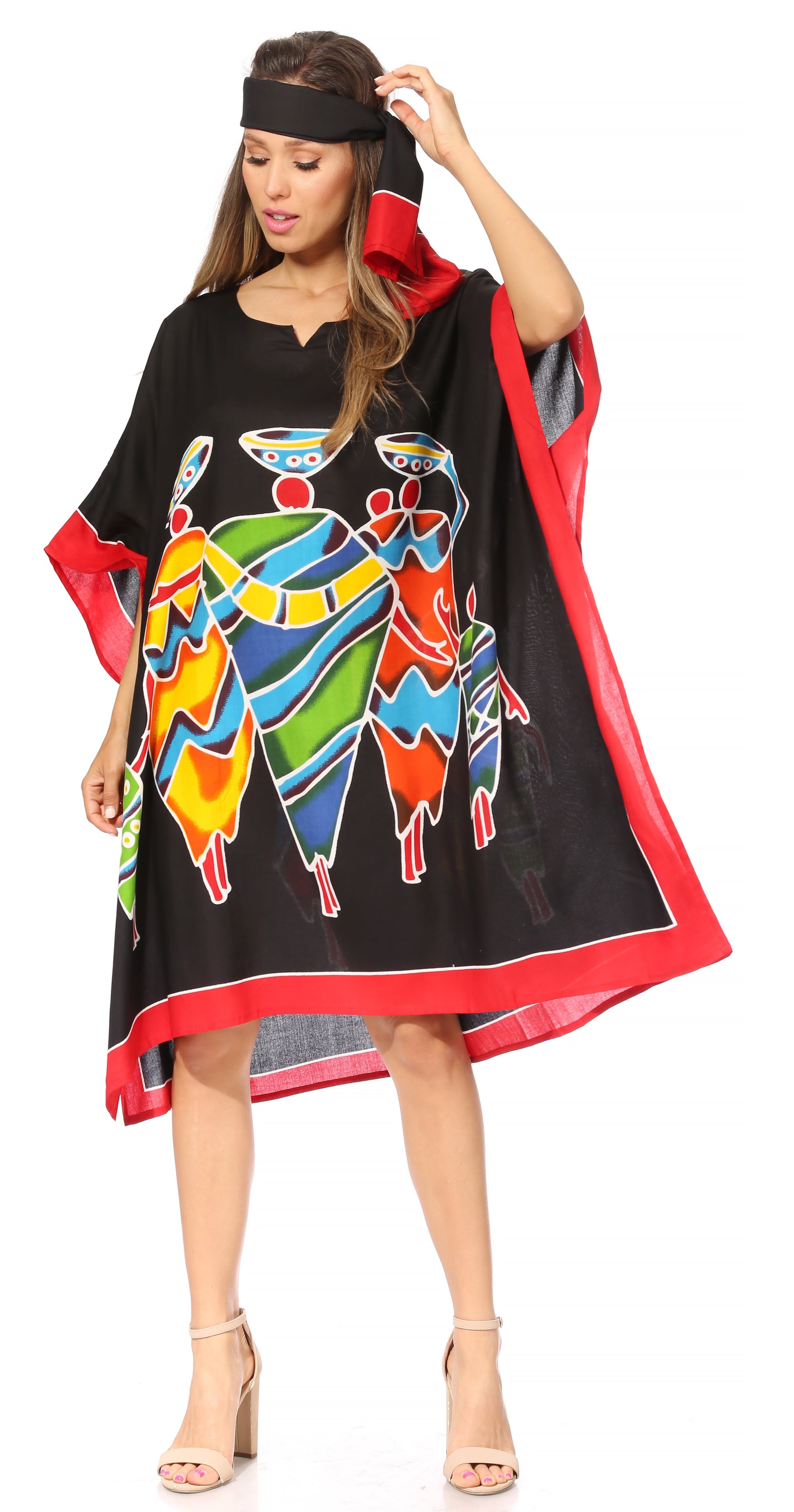 Sakkas Trina Women's Casual Loose Beach Poncho Caftan Dress Cover-up Many Print - Concordia Style Boutique