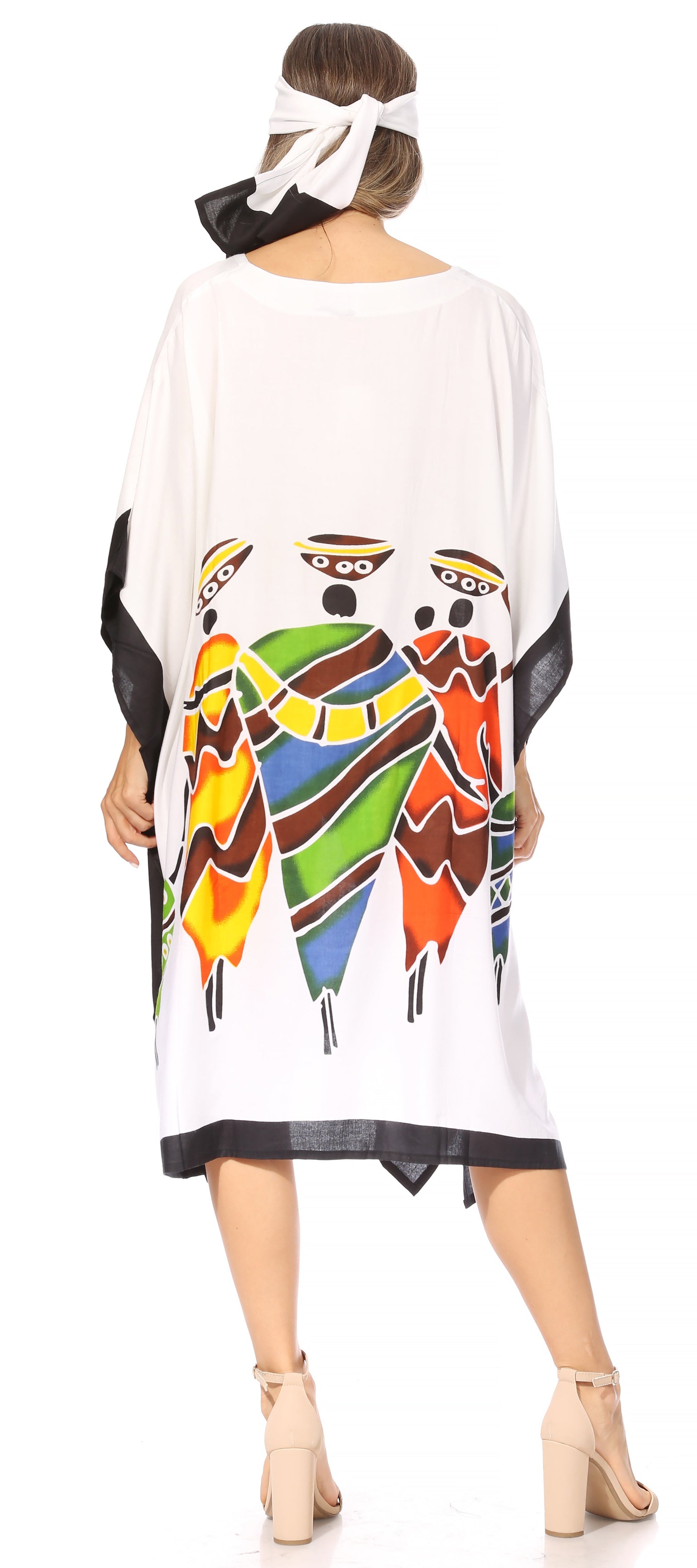 Sakkas Trina Women's Casual Loose Beach Poncho Caftan Dress Cover-up Many Print - Concordia Style Boutique