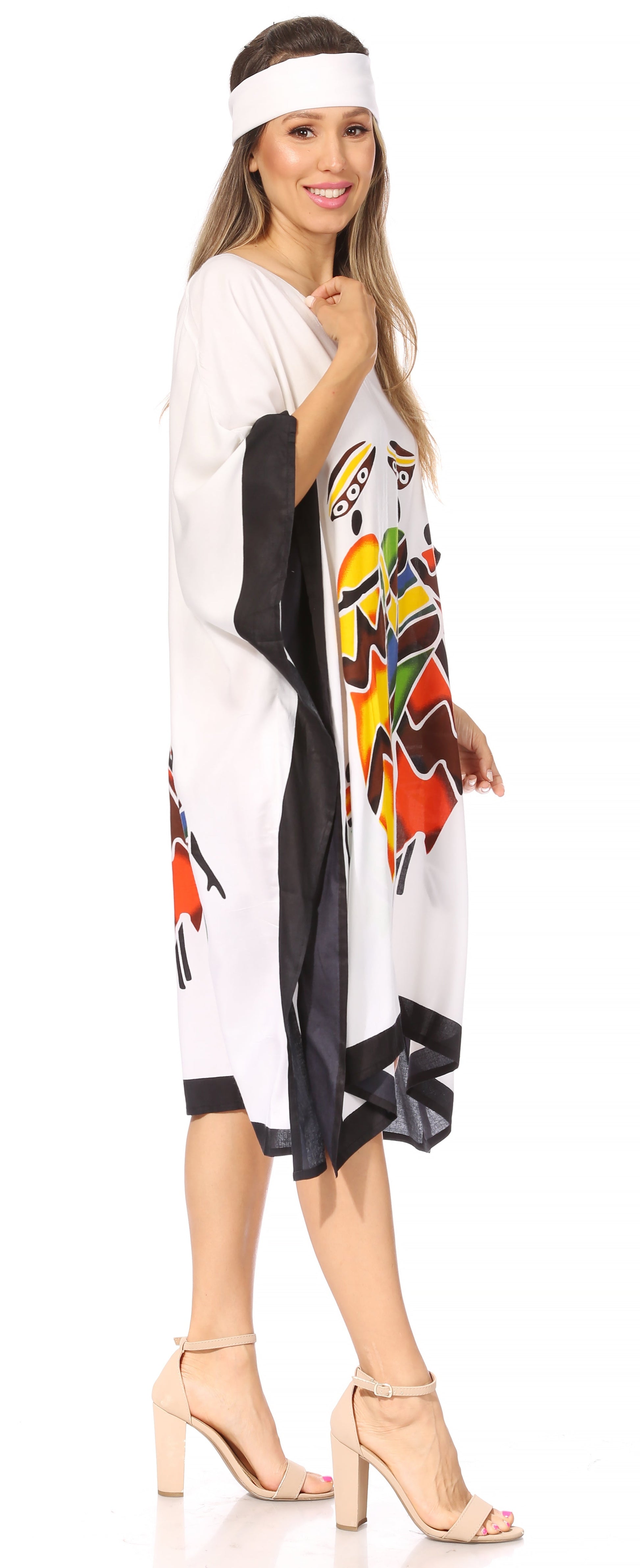 Sakkas Trina Women's Casual Loose Beach Poncho Caftan Dress Cover-up Many Print - Concordia Style Boutique