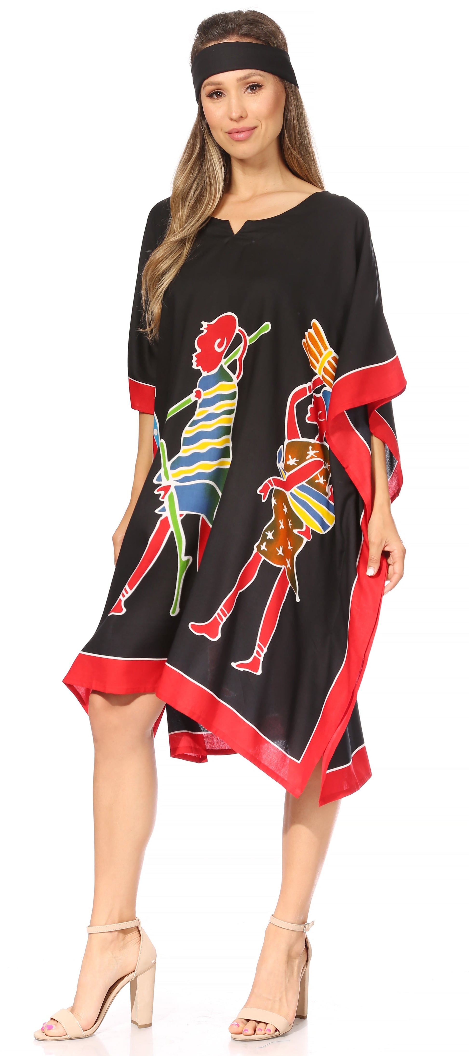 Sakkas Trina Women's Casual Loose Beach Poncho Caftan Dress Cover-up Many Print - Concordia Style Boutique