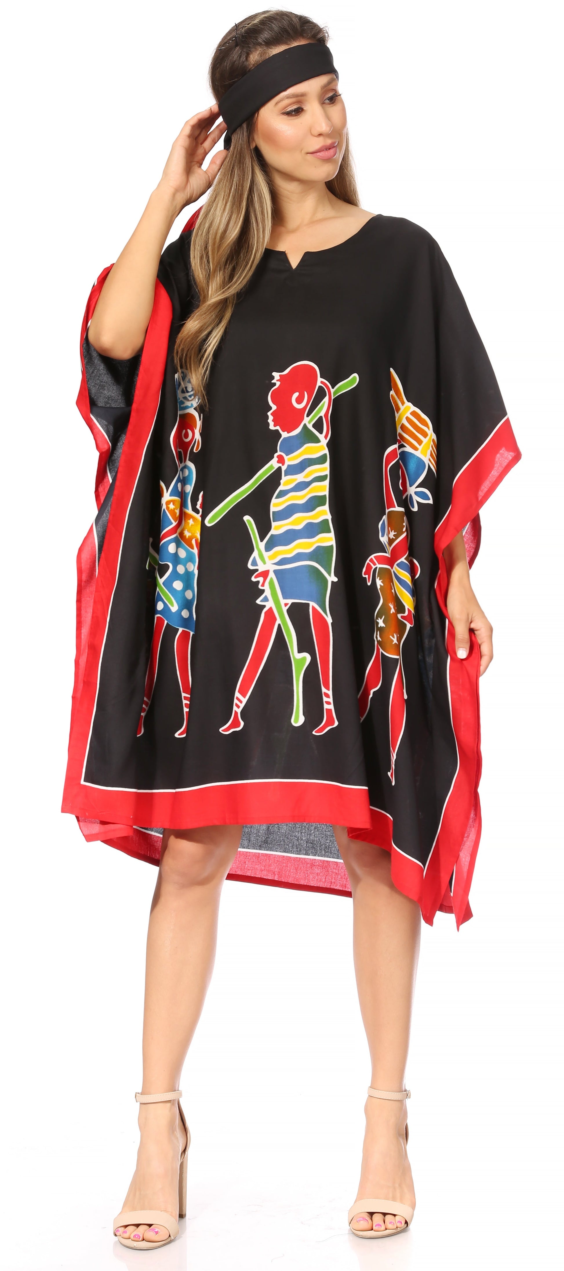 Sakkas Trina Women's Casual Loose Beach Poncho Caftan Dress Cover-up Many Print - Concordia Style Boutique