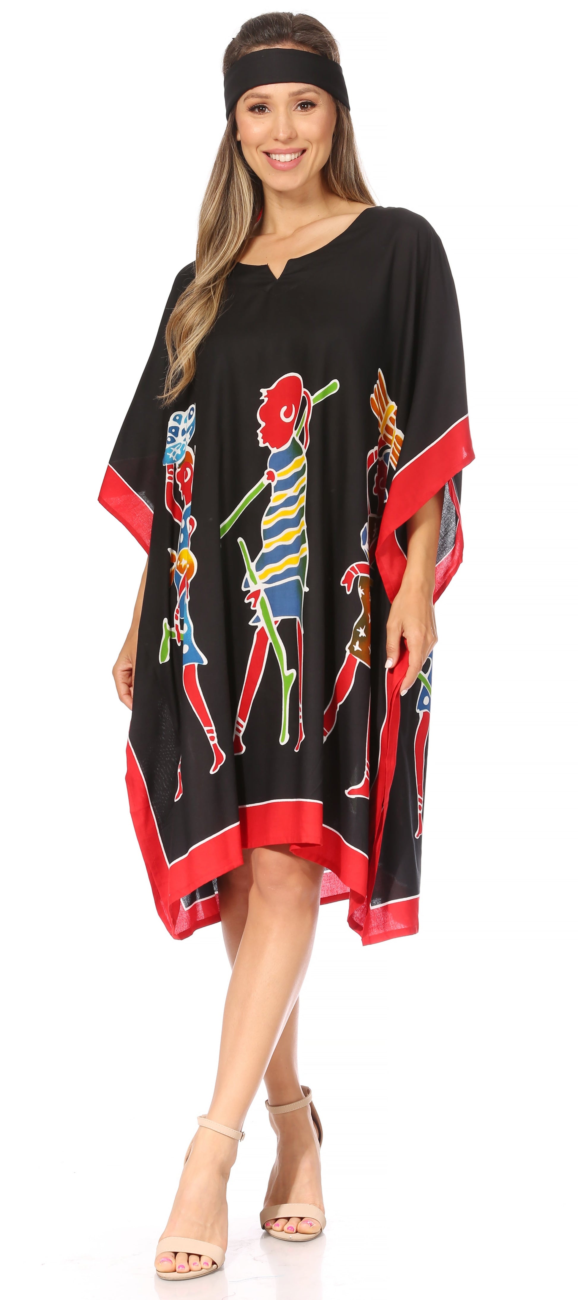 Sakkas Trina Women's Casual Loose Beach Poncho Caftan Dress Cover-up Many Print - Concordia Style Boutique