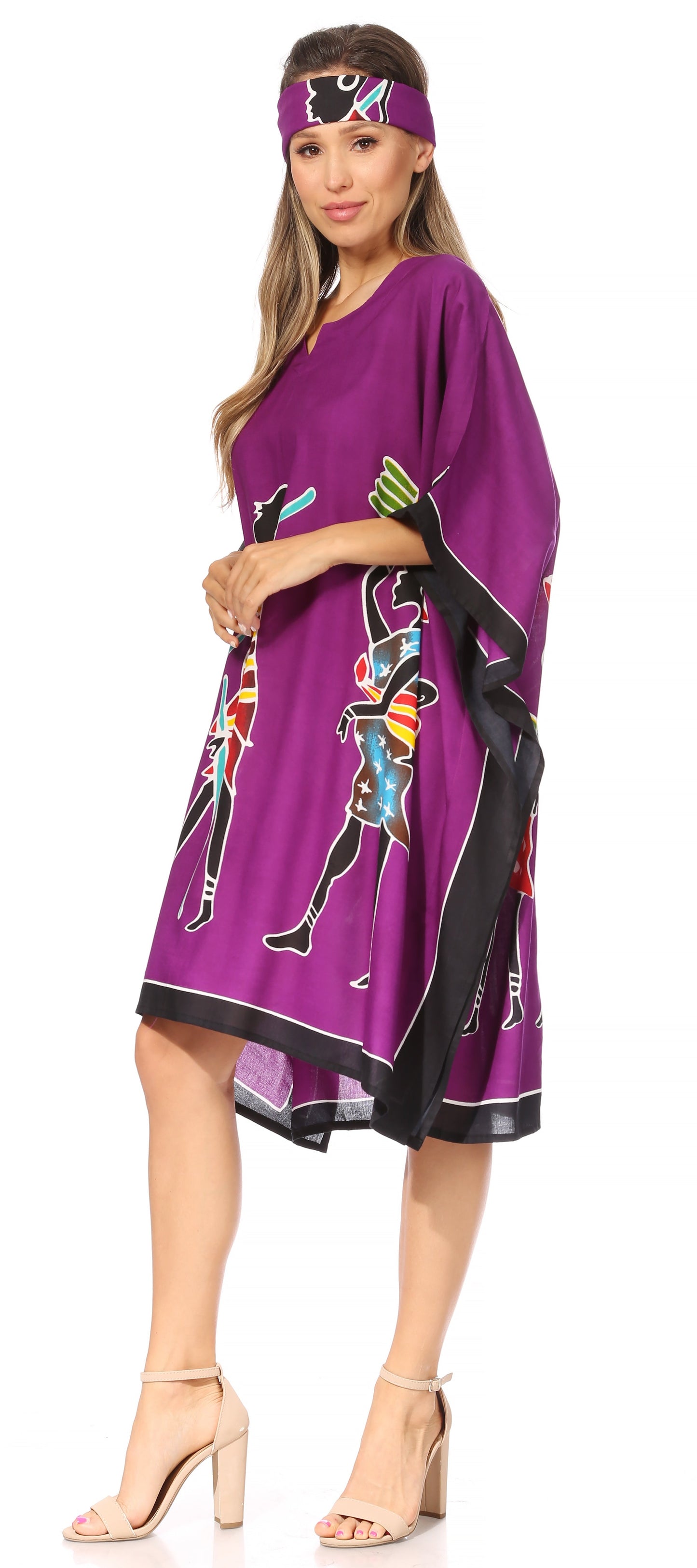 Sakkas Trina Women's Casual Loose Beach Poncho Caftan Dress Cover-up Many Print - Concordia Style Boutique