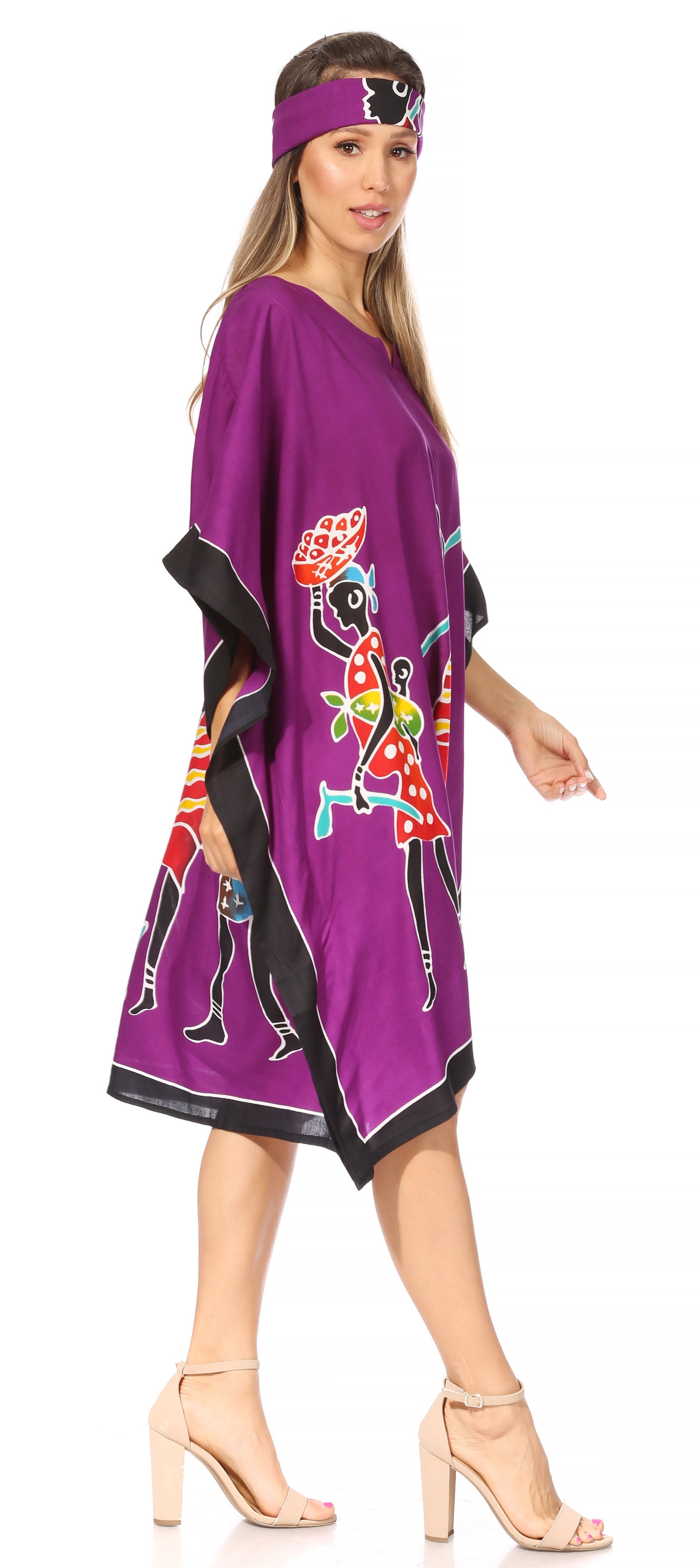 Sakkas Trina Women's Casual Loose Beach Poncho Caftan Dress Cover-up Many Print - Concordia Style Boutique
