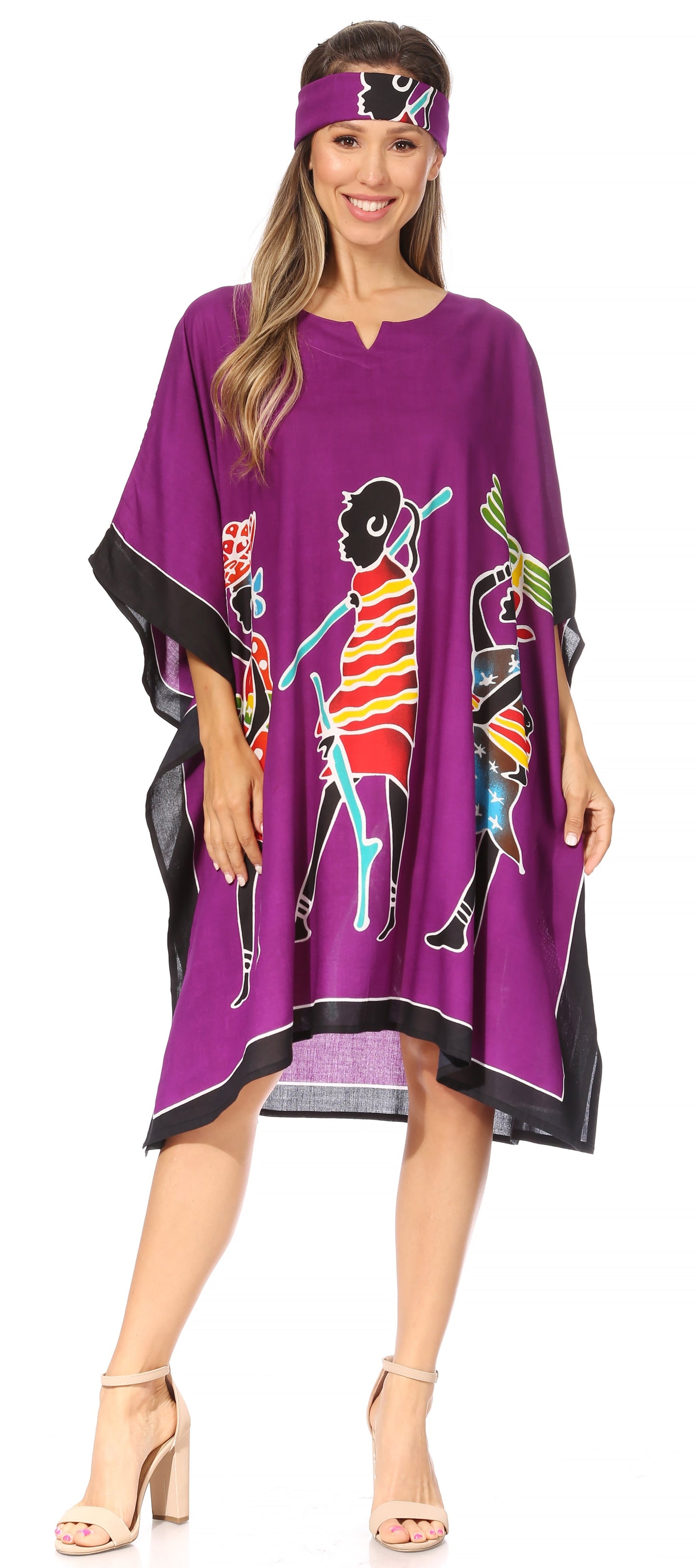 Sakkas Trina Women's Casual Loose Beach Poncho Caftan Dress Cover-up Many Print - Concordia Style Boutique