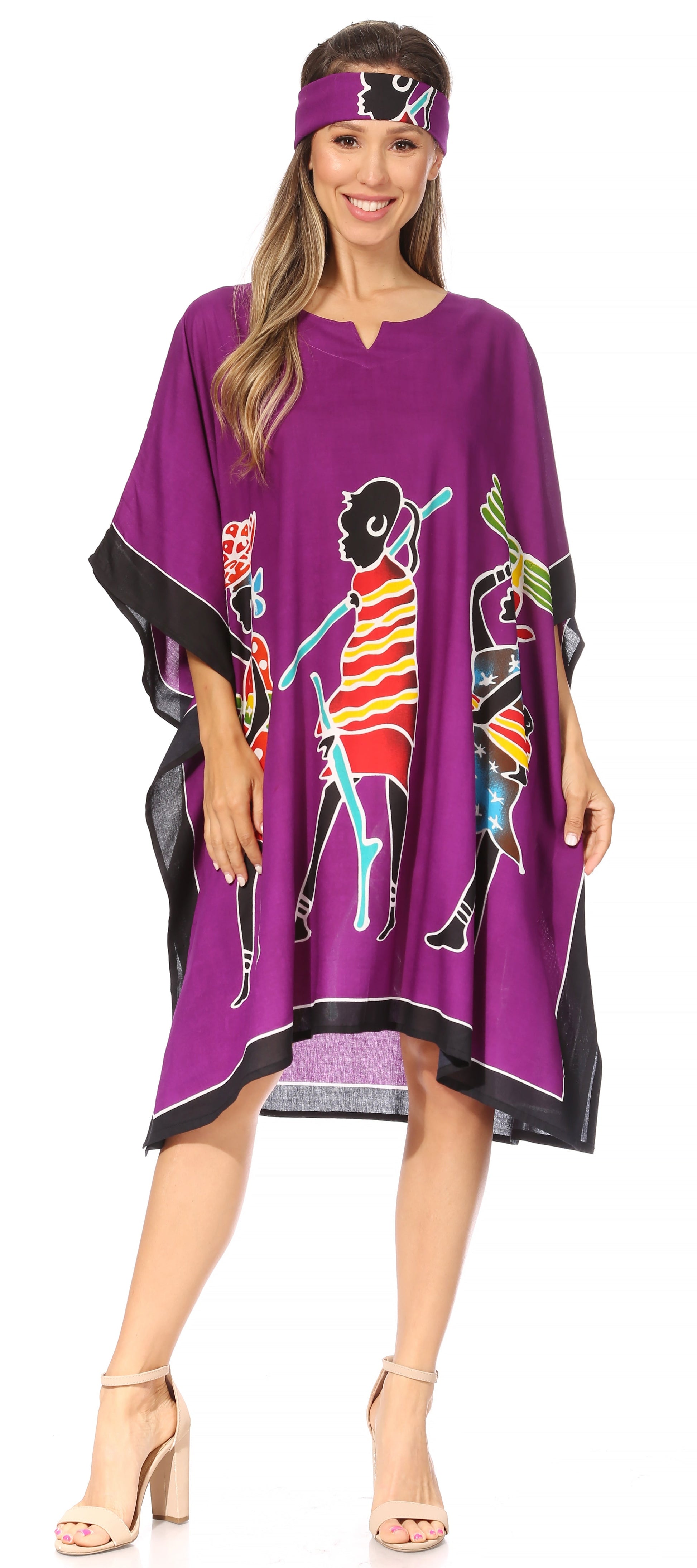 Sakkas Trina Women's Casual Loose Beach Poncho Caftan Dress Cover-up Many Print - Concordia Style Boutique