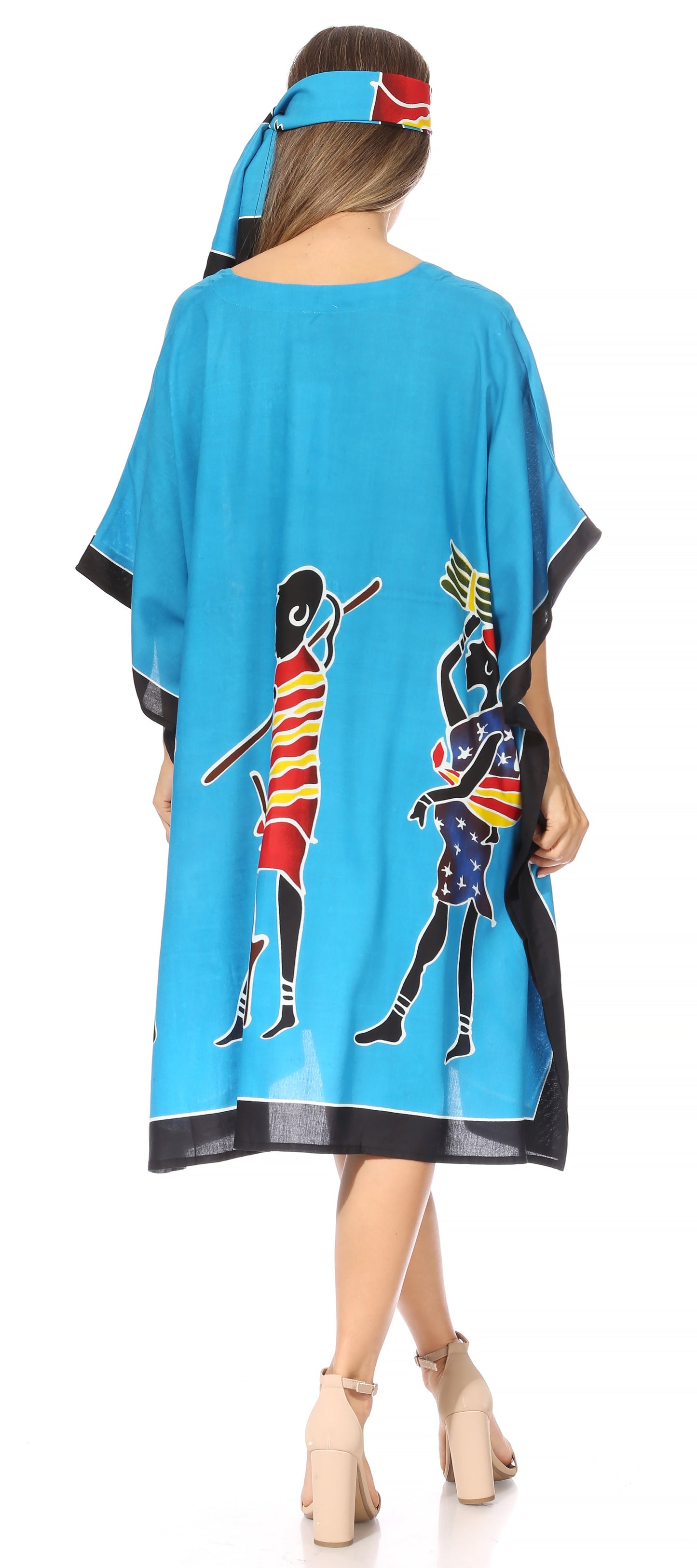 Sakkas Trina Women's Casual Loose Beach Poncho Caftan Dress Cover-up Many Print - Concordia Style Boutique