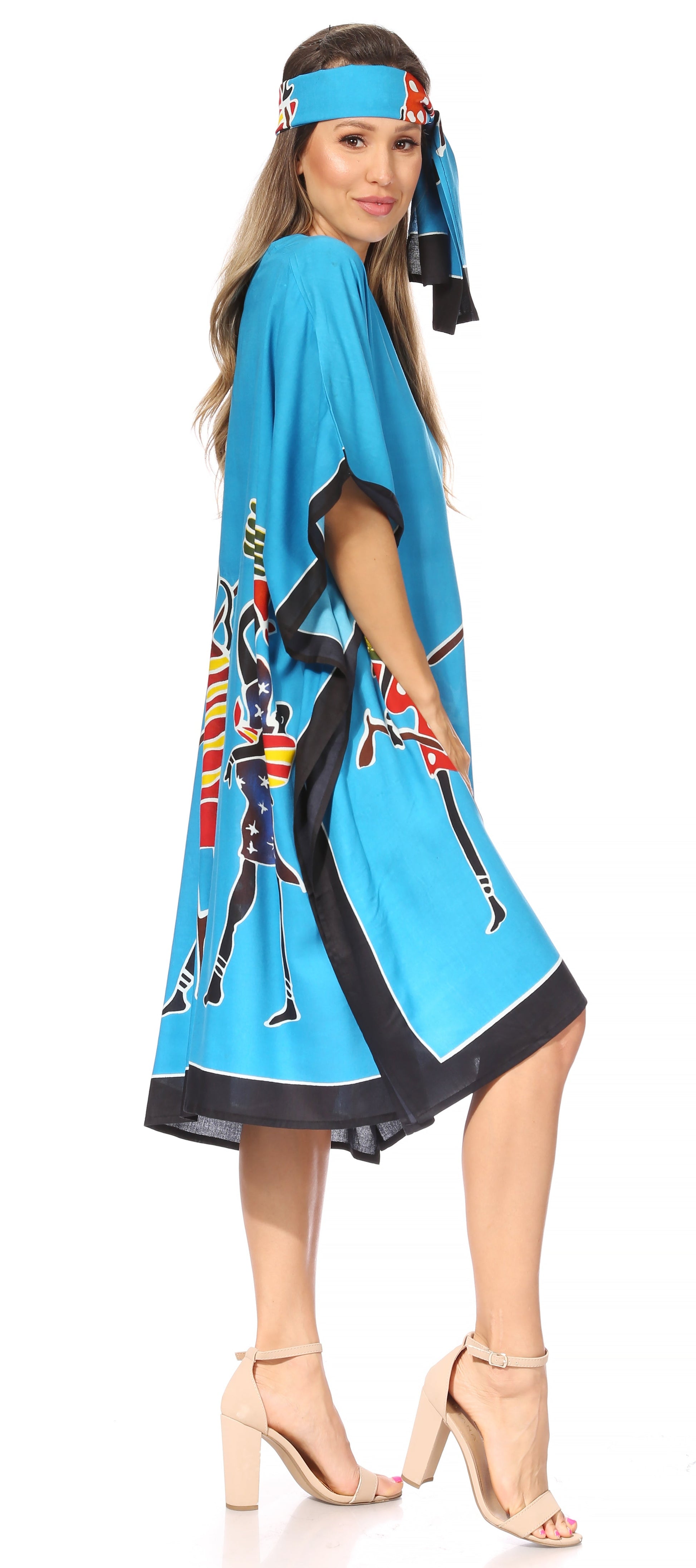 Sakkas Trina Women's Casual Loose Beach Poncho Caftan Dress Cover-up Many Print - Concordia Style Boutique