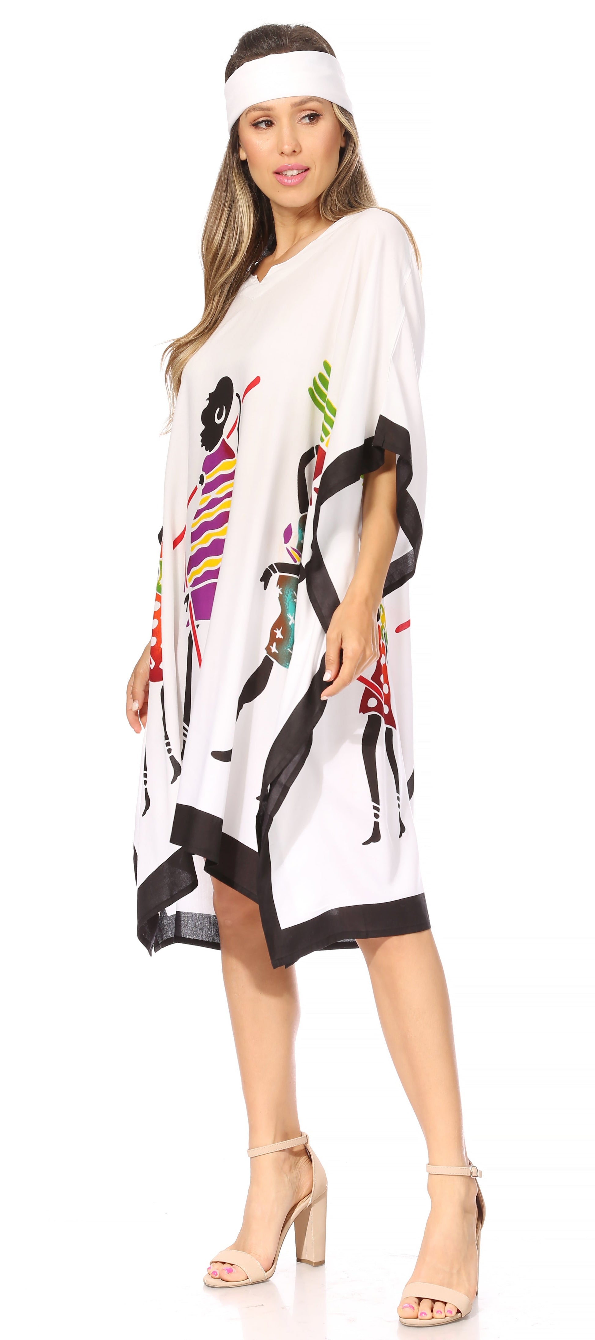 Sakkas Trina Women's Casual Loose Beach Poncho Caftan Dress Cover-up Many Print - Concordia Style Boutique