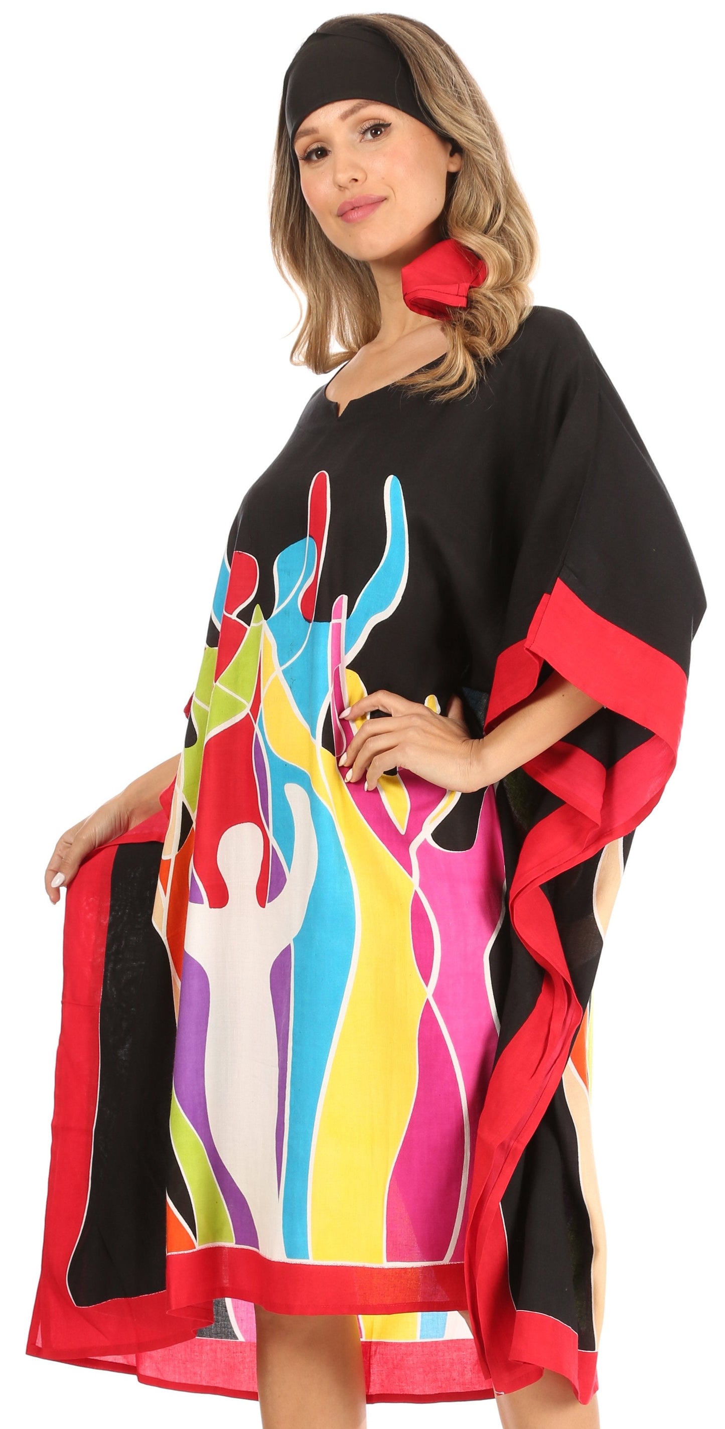 Sakkas Trina Women's Casual Loose Beach Poncho Caftan Dress Cover-up Many Print - Concordia Style Boutique