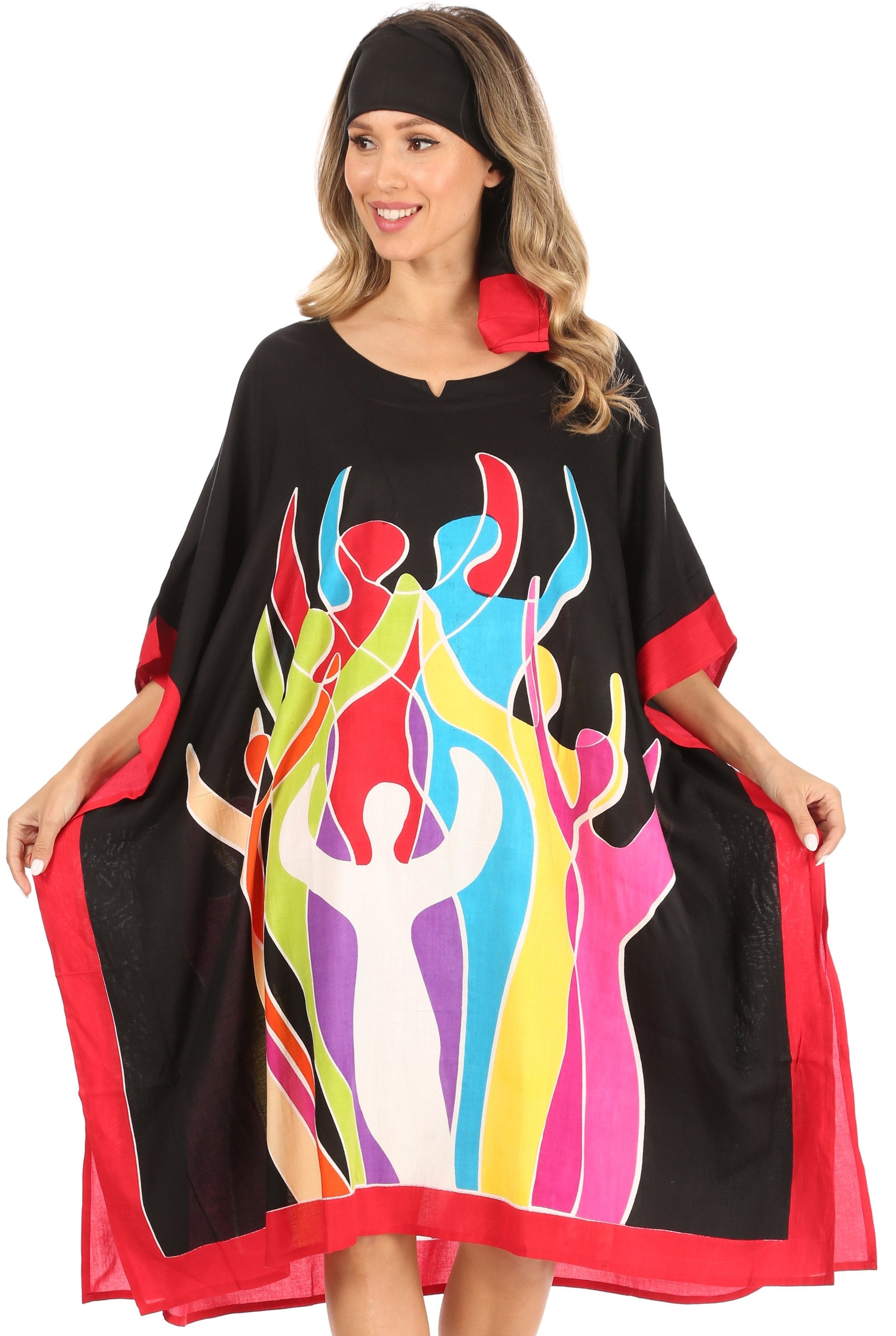Sakkas Trina Women's Casual Loose Beach Poncho Caftan Dress Cover-up Many Print - Concordia Style Boutique