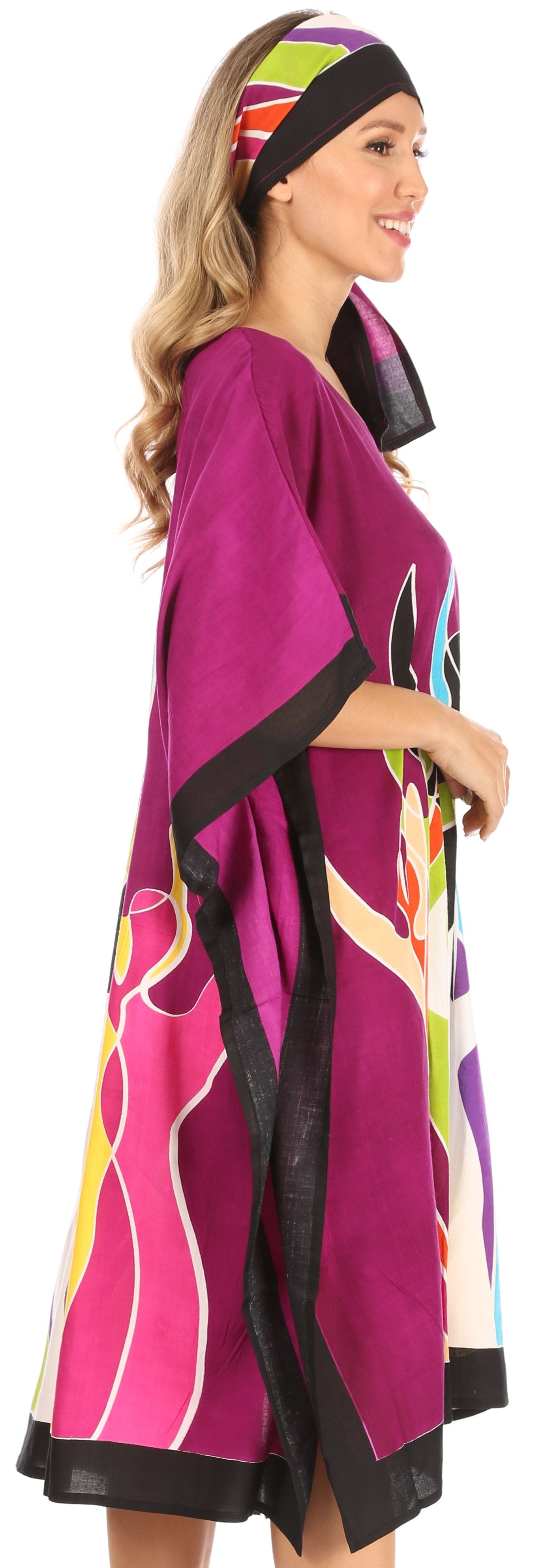 Sakkas Trina Women's Casual Loose Beach Poncho Caftan Dress Cover-up Many Print - Concordia Style Boutique
