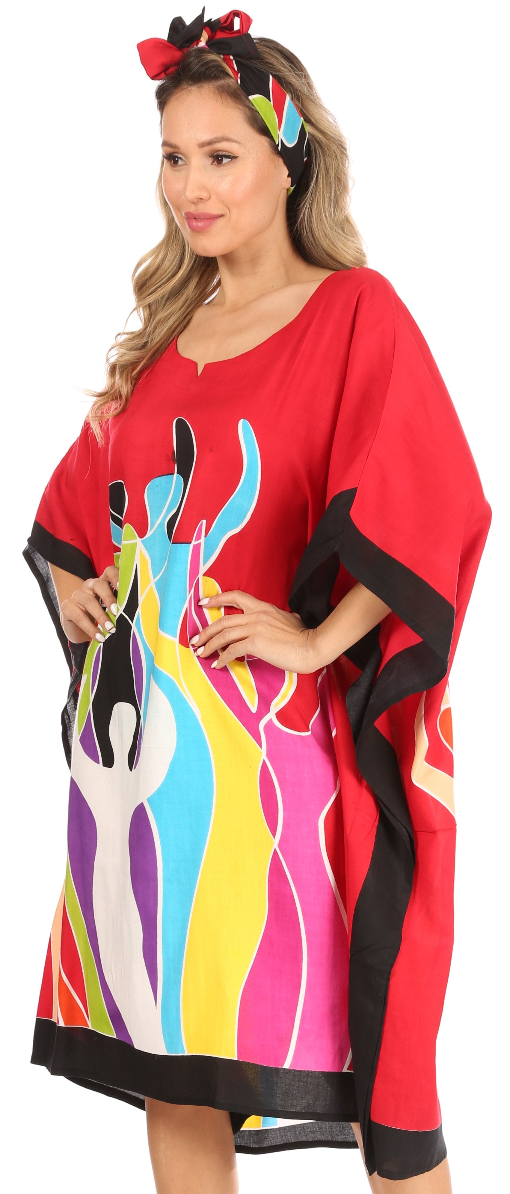 Sakkas Trina Women's Casual Loose Beach Poncho Caftan Dress Cover-up Many Print - Concordia Style Boutique