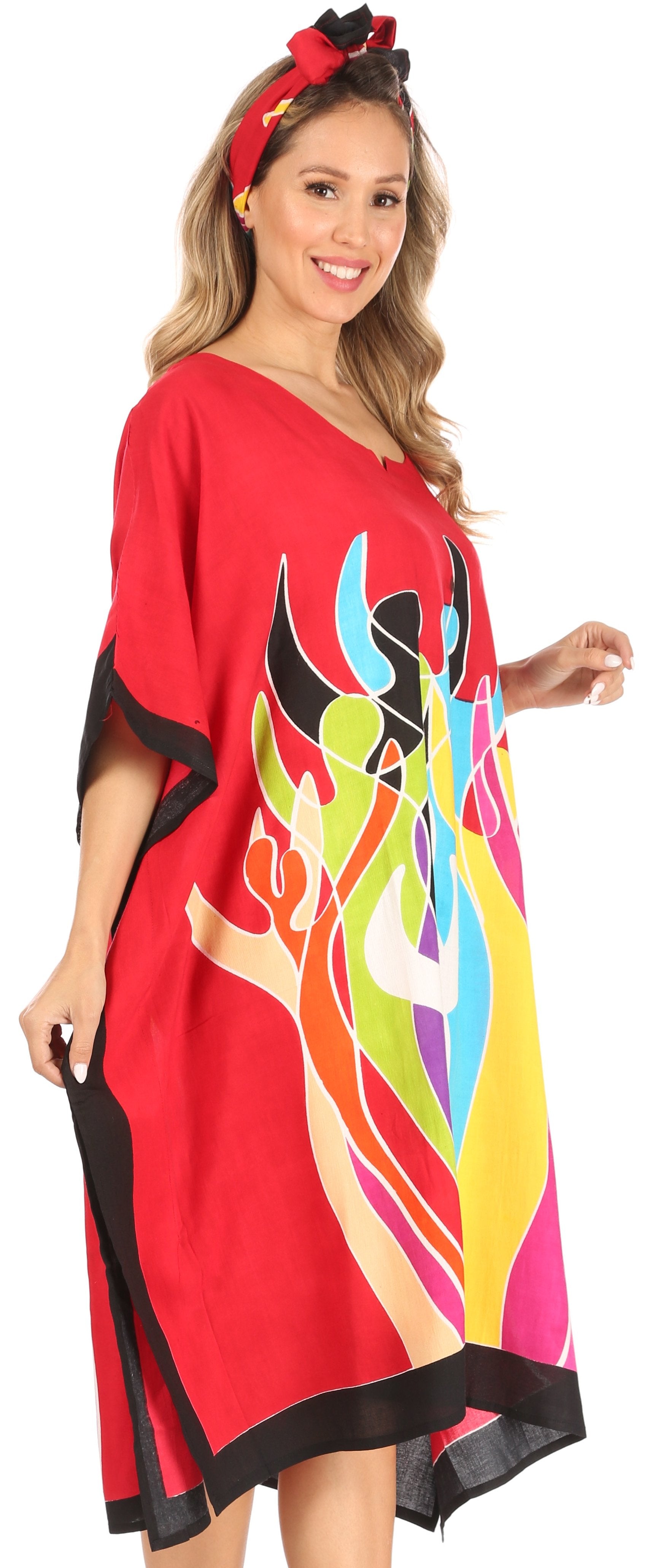 Sakkas Trina Women's Casual Loose Beach Poncho Caftan Dress Cover-up Many Print - Concordia Style Boutique