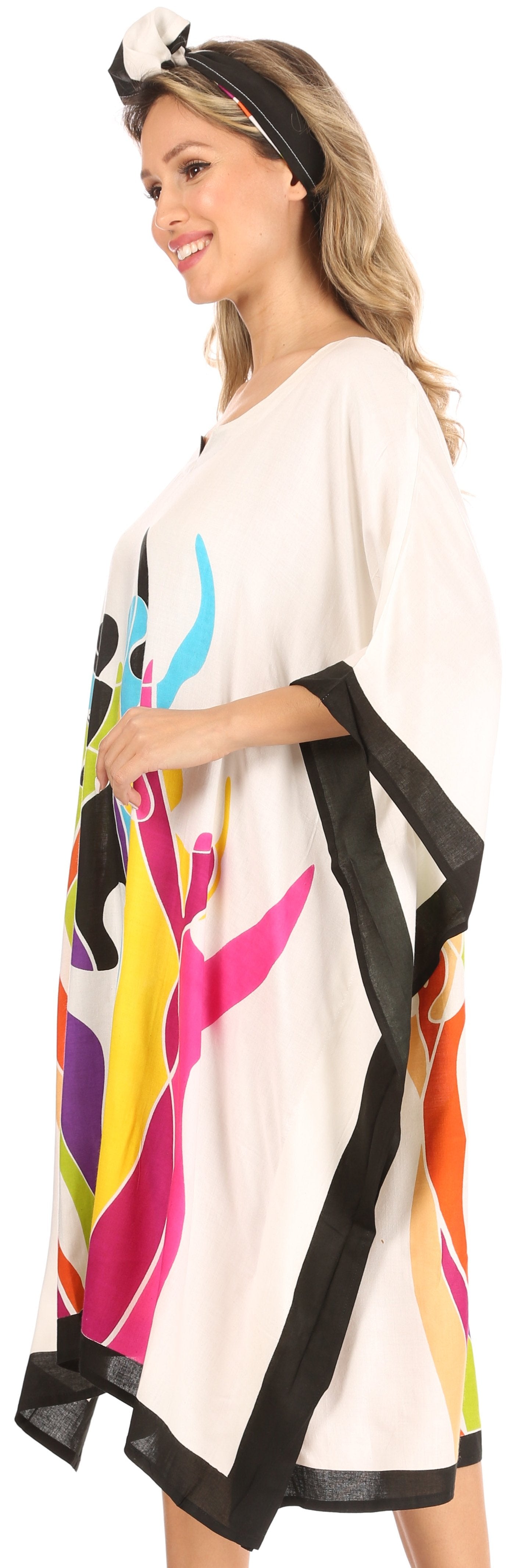 Sakkas Trina Women's Casual Loose Beach Poncho Caftan Dress Cover-up Many Print - Concordia Style Boutique