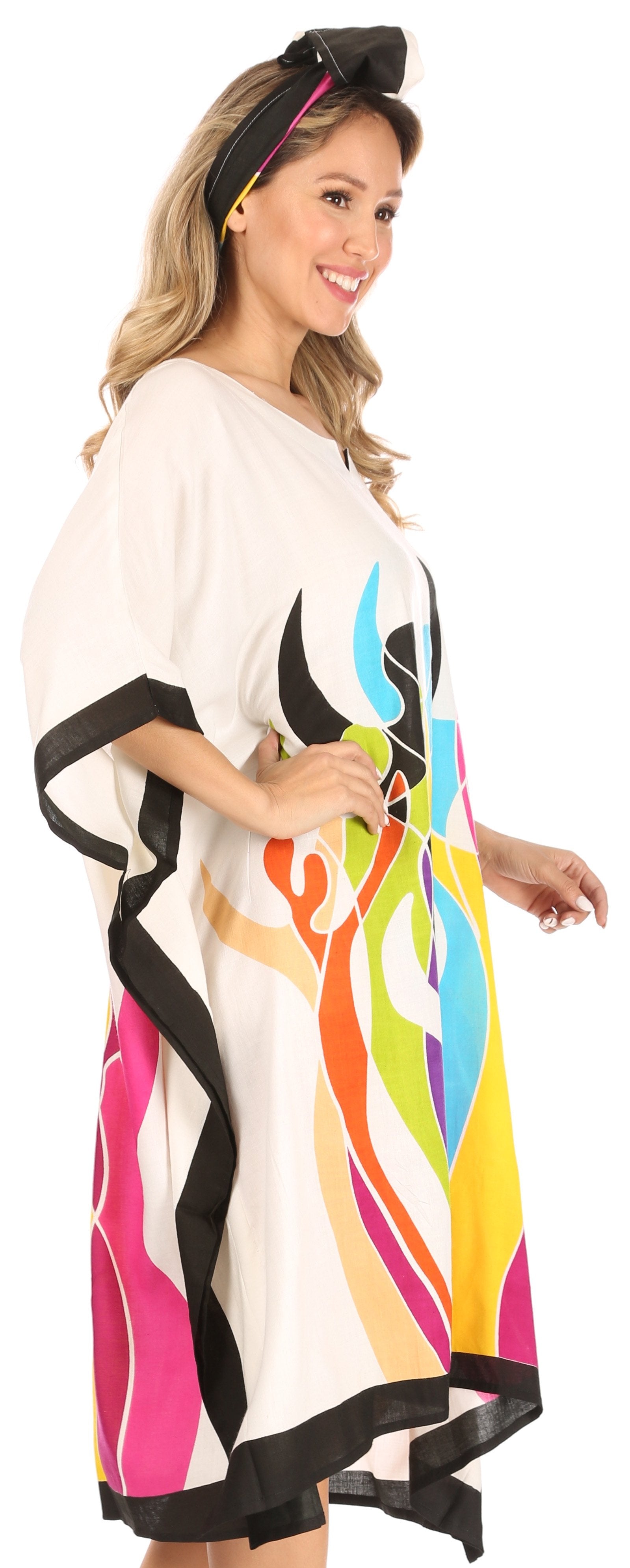 Sakkas Trina Women's Casual Loose Beach Poncho Caftan Dress Cover-up Many Print - Concordia Style Boutique