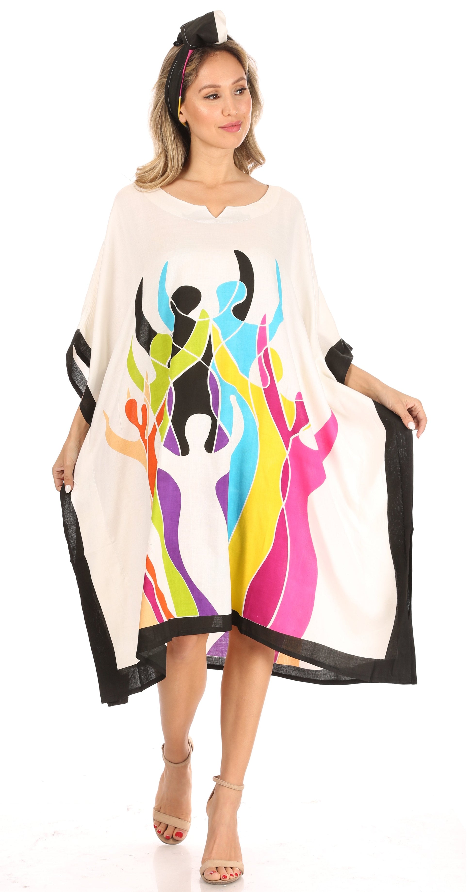 Sakkas Trina Women's Casual Loose Beach Poncho Caftan Dress Cover-up Many Print - Concordia Style Boutique